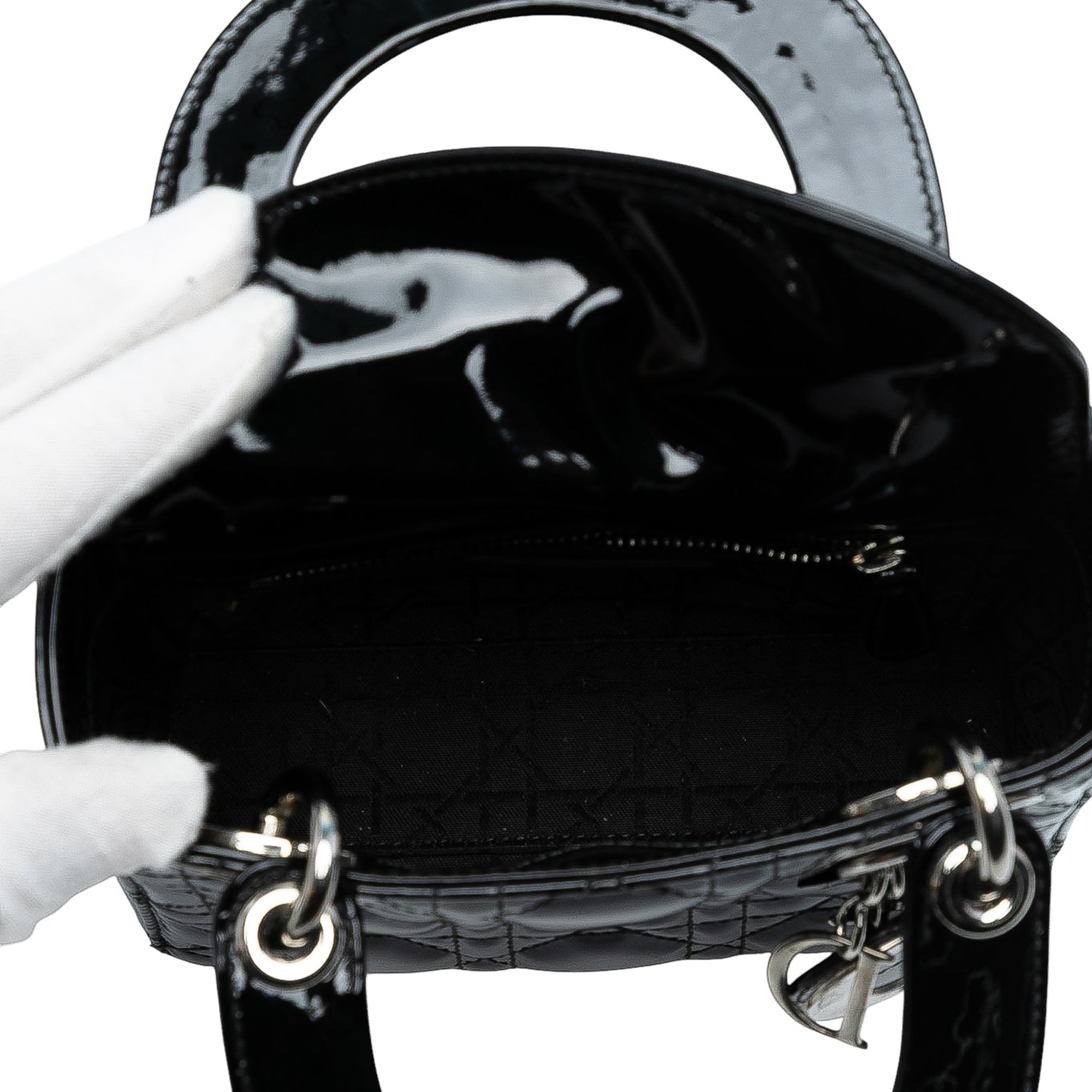 Dior Mini Patent Cannage Lady Dior - image 4