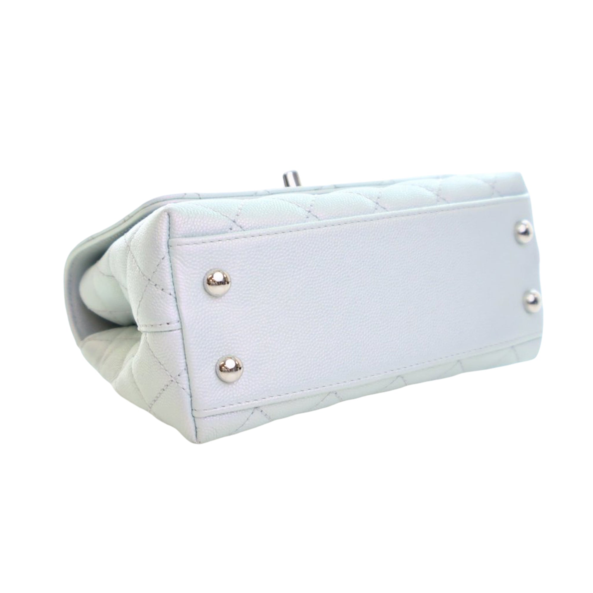 Chanel Extra Mini Iridescent Caviar Rainbow CC Coco Top Handle Bag - image 14