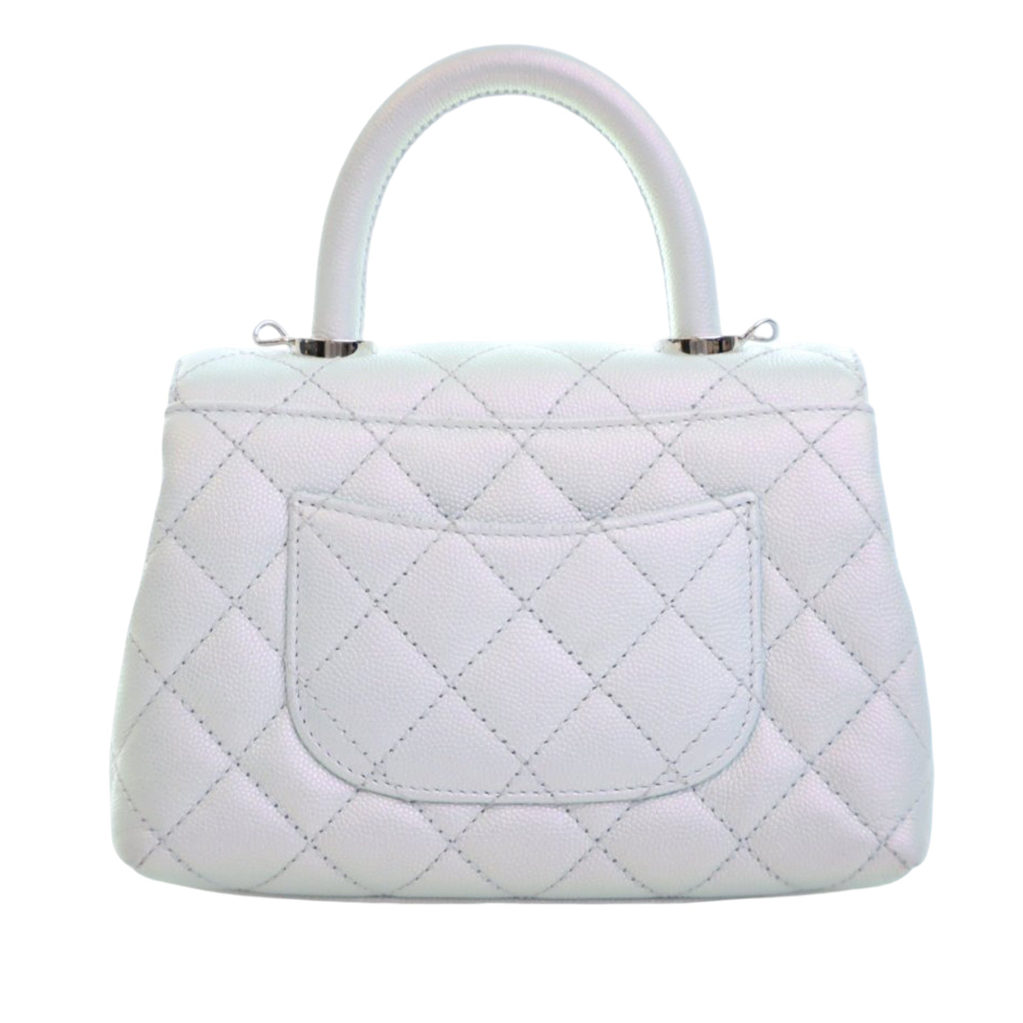 Chanel Extra Mini Iridescent Caviar Rainbow CC Coco Top Handle Bag - image 4
