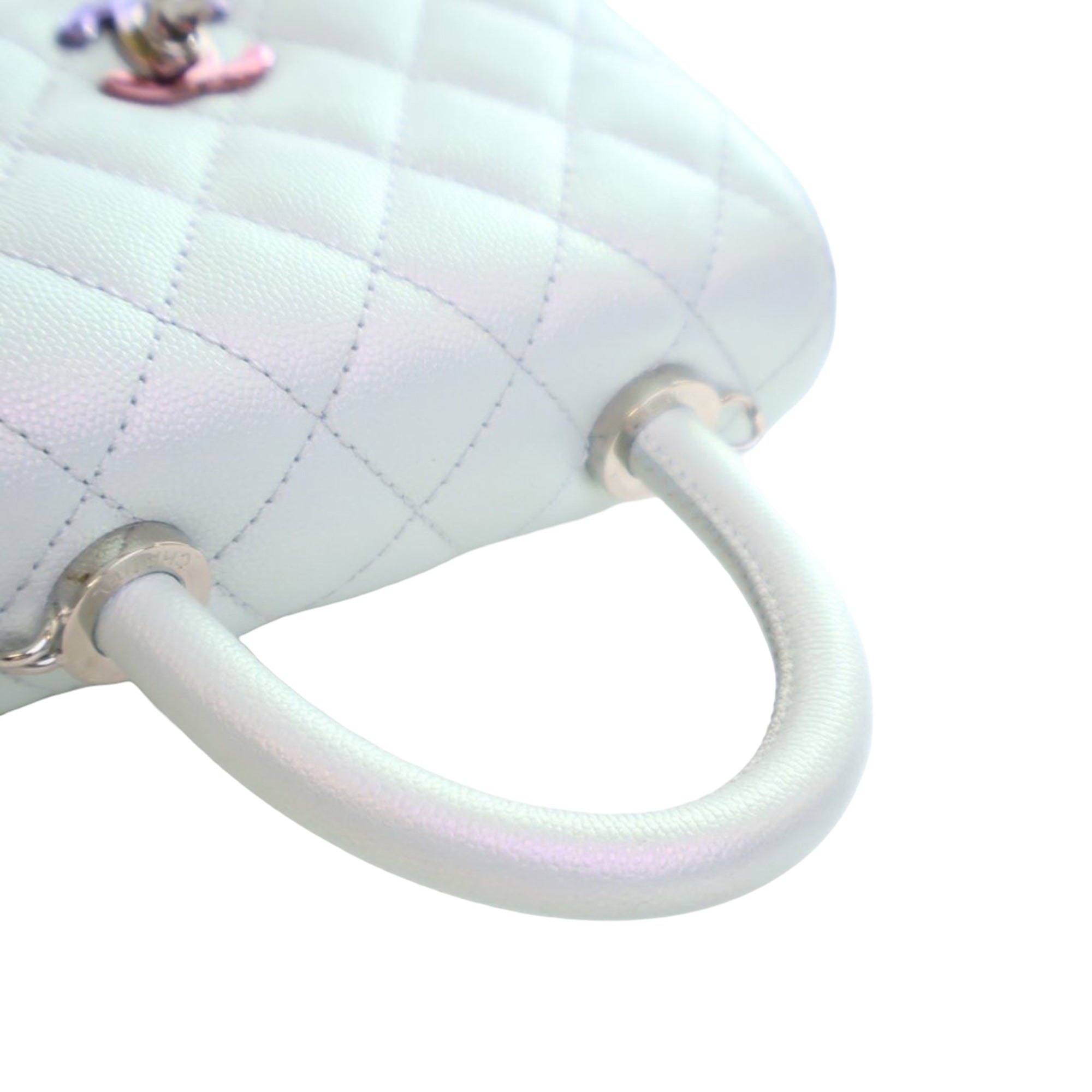 Chanel Extra Mini Iridescent Caviar Rainbow CC Coco Top Handle Bag - image 8