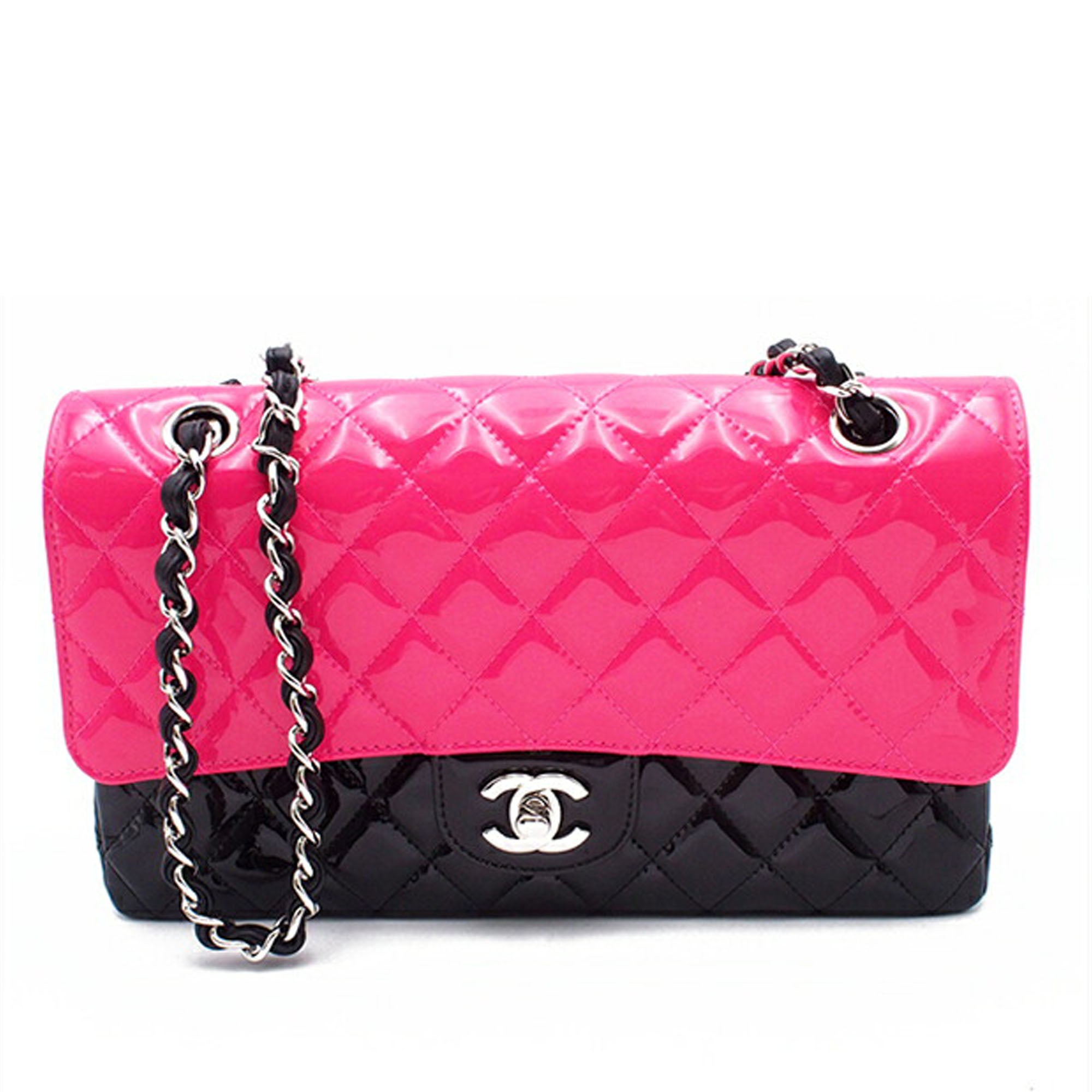 Chanel Medium Classic Bicolor Patent Double Flap - image 1