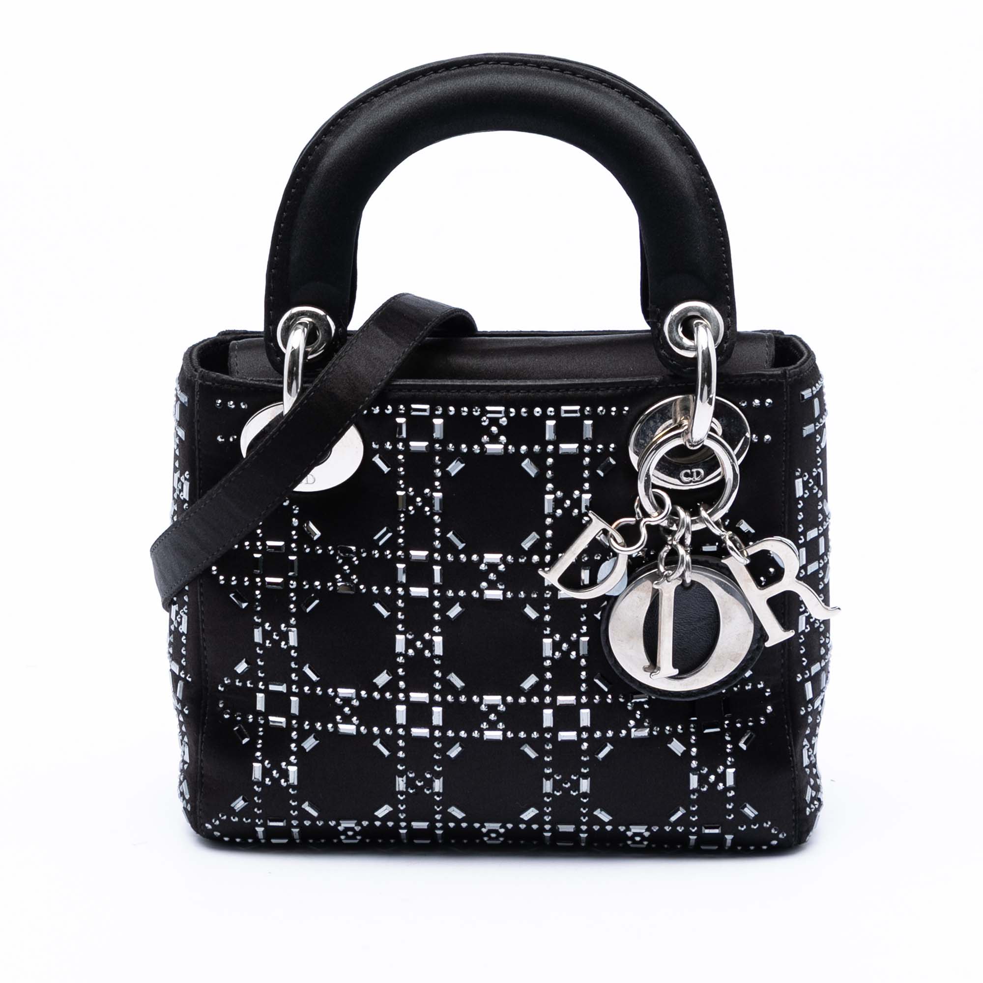 Dior Mini Satin Cannage Crystal Embellished Lady Dior - image 1