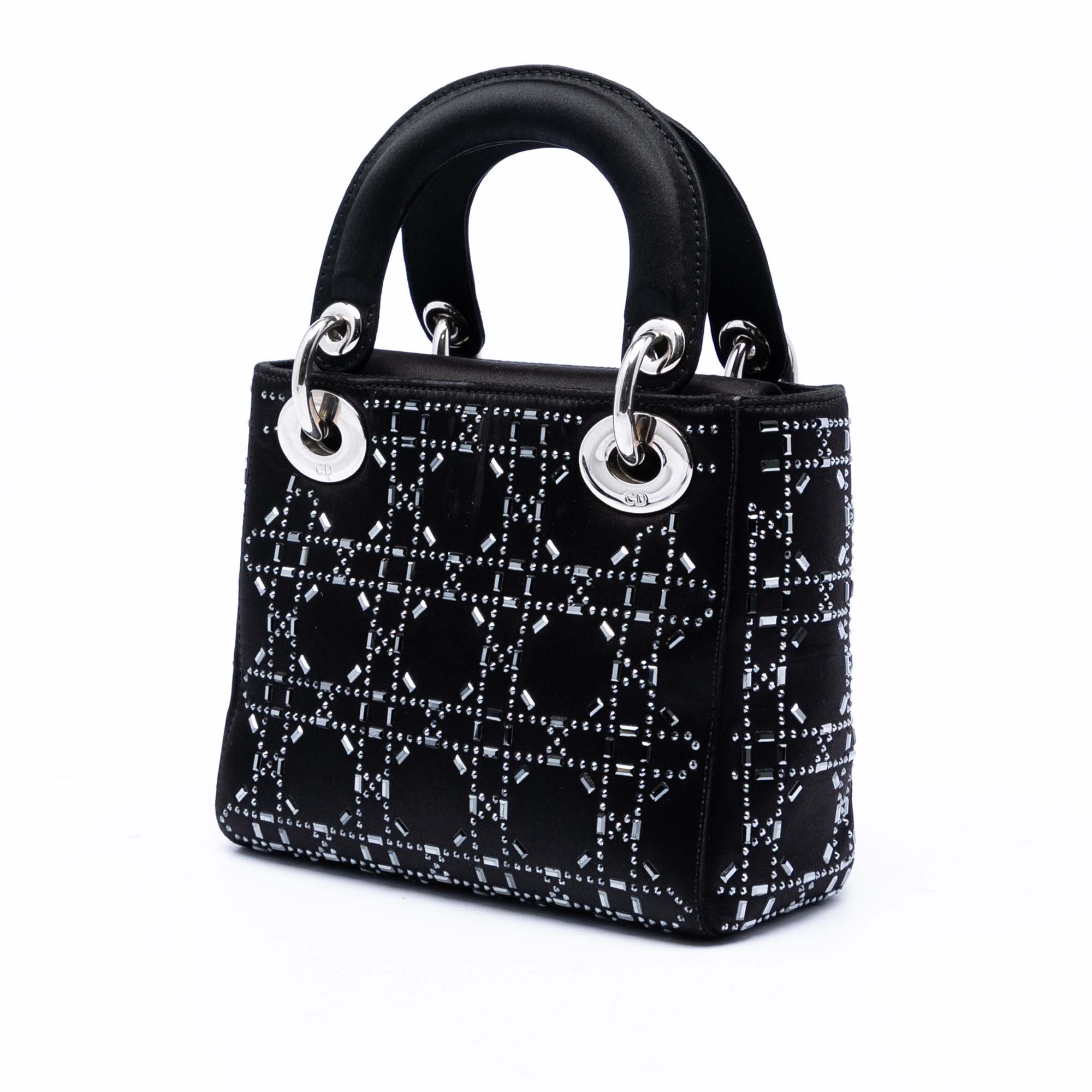 Dior Mini Satin Cannage Crystal Embellished Lady Dior - image 2