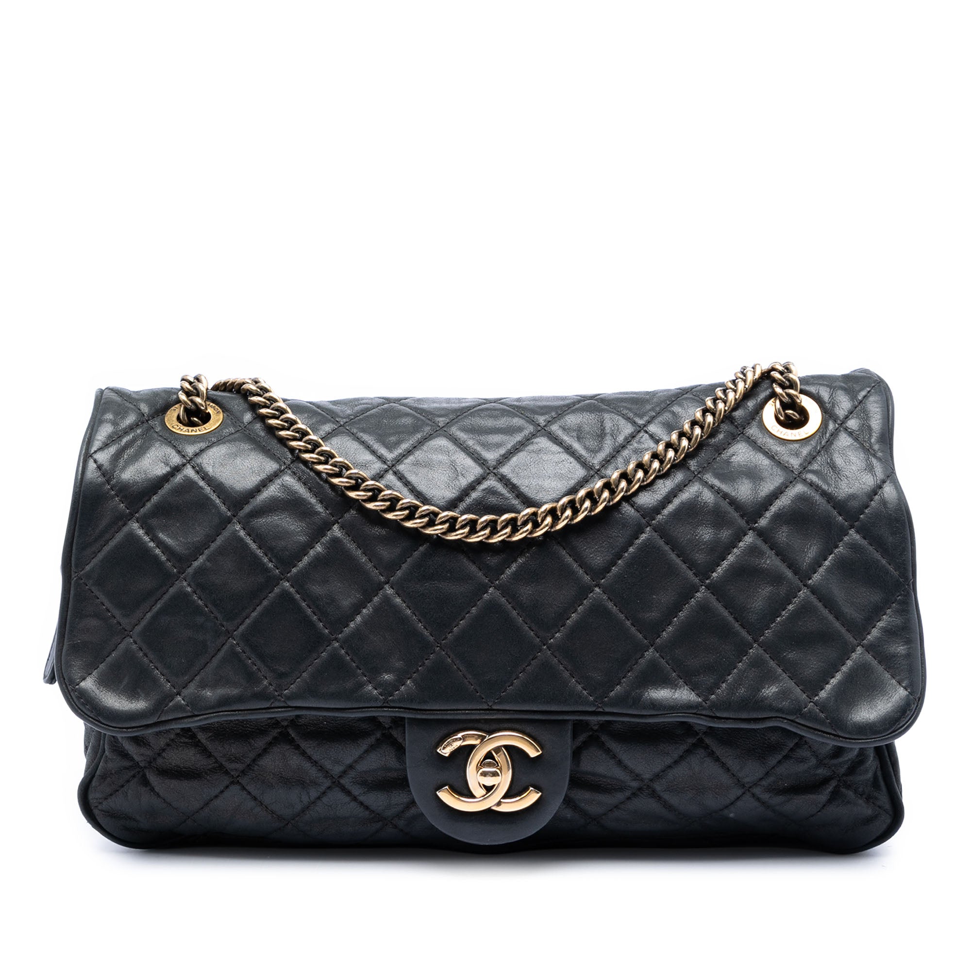 Chanel Large Quilted Iridescent Calfskin Shiva Flap - image 1