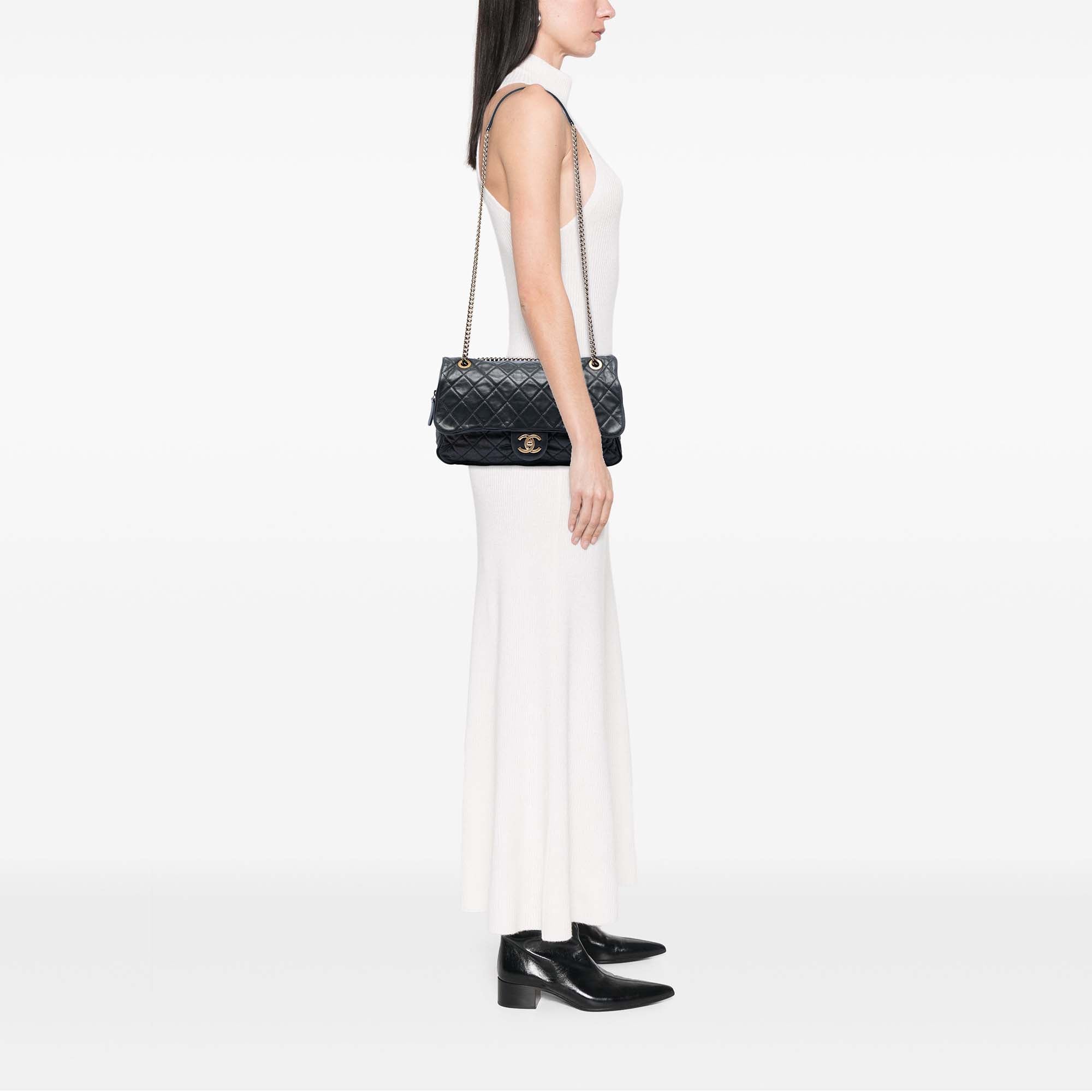 Chanel Large Quilted Iridescent Calfskin Shiva Flap - image 6
