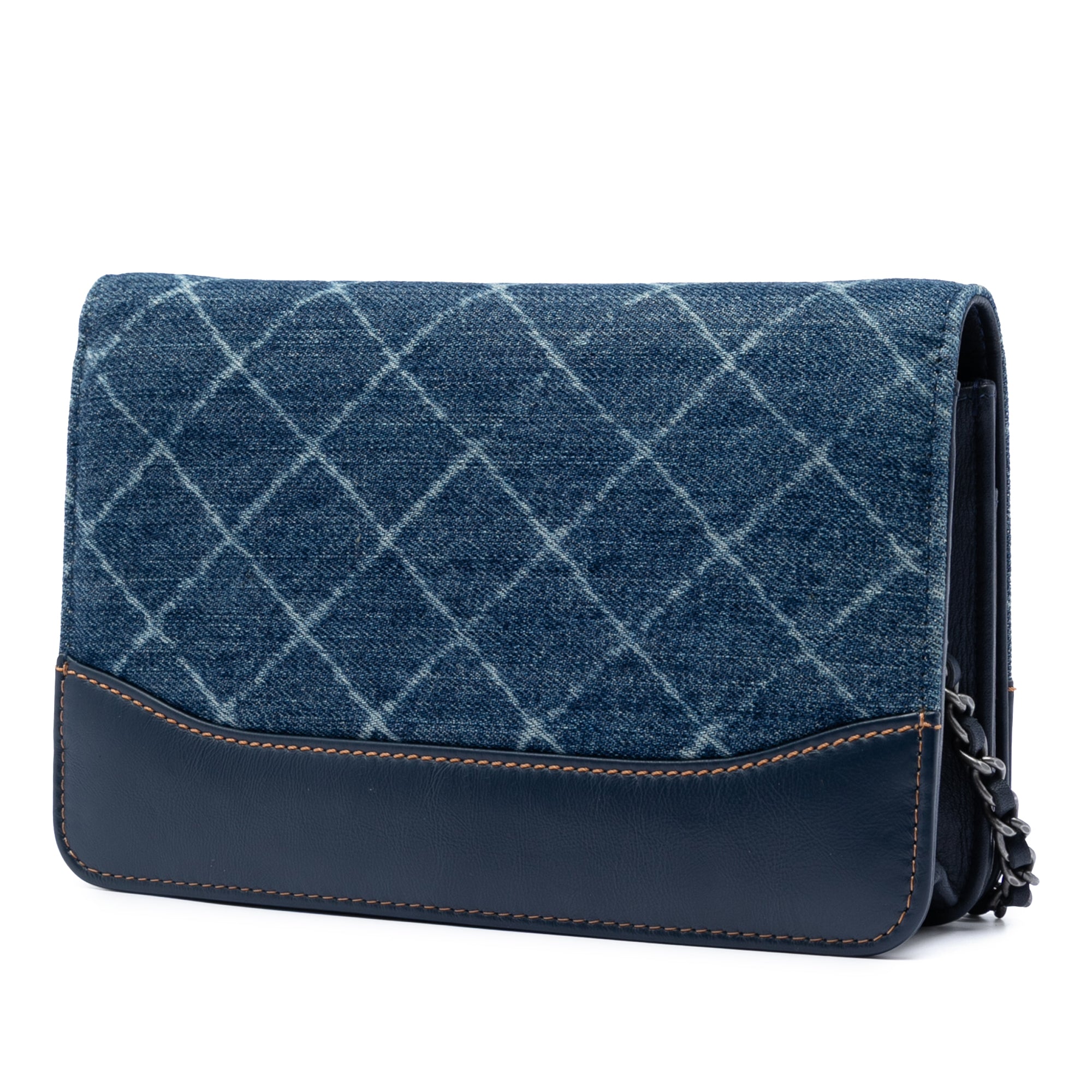 Chanel Printed Denim and Calfskin Gabrielle Wallet On Chain - image 2