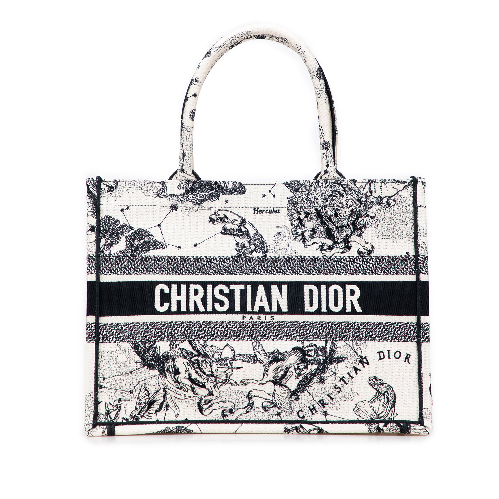 Dior Small Canvas Embroidered Zodiac Toile De Jouy Book Tote - image 1