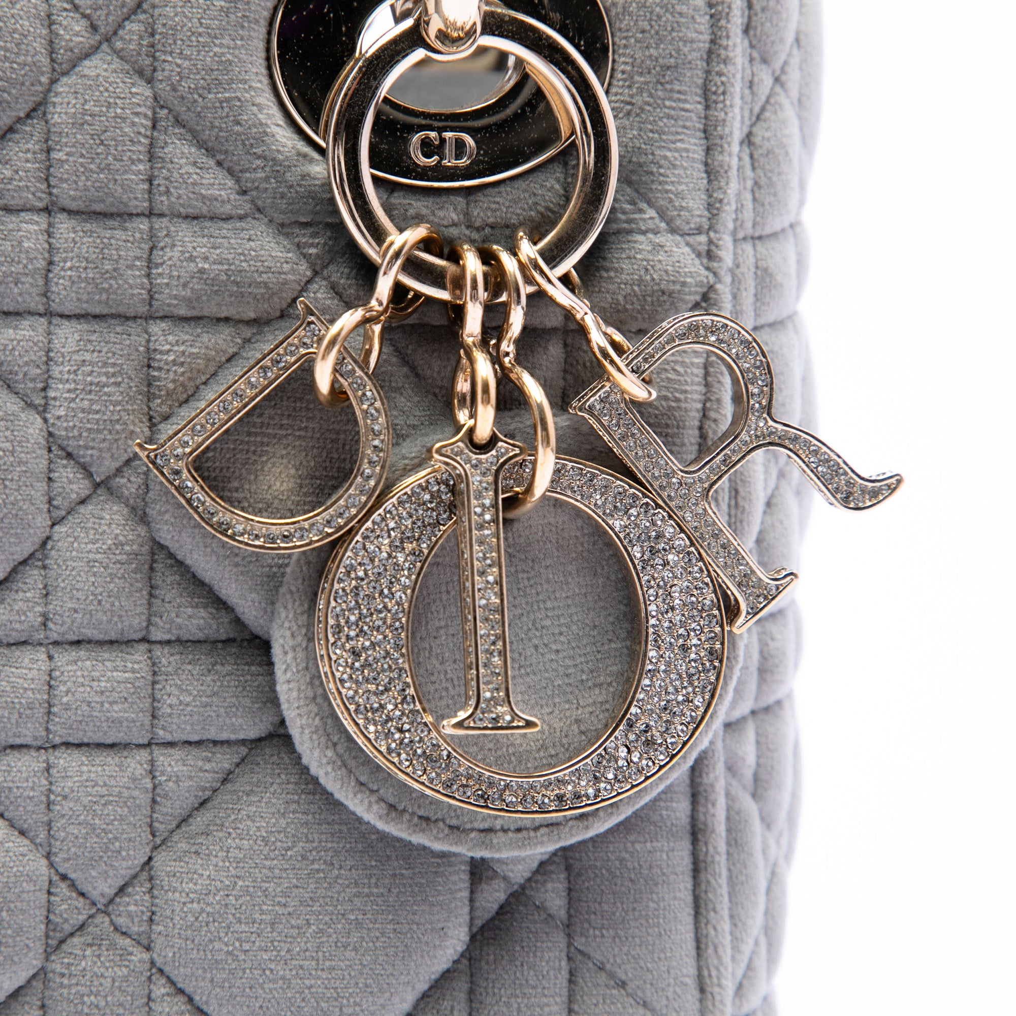 Dior Mini Velvet Cannage Lady Dior - image 5
