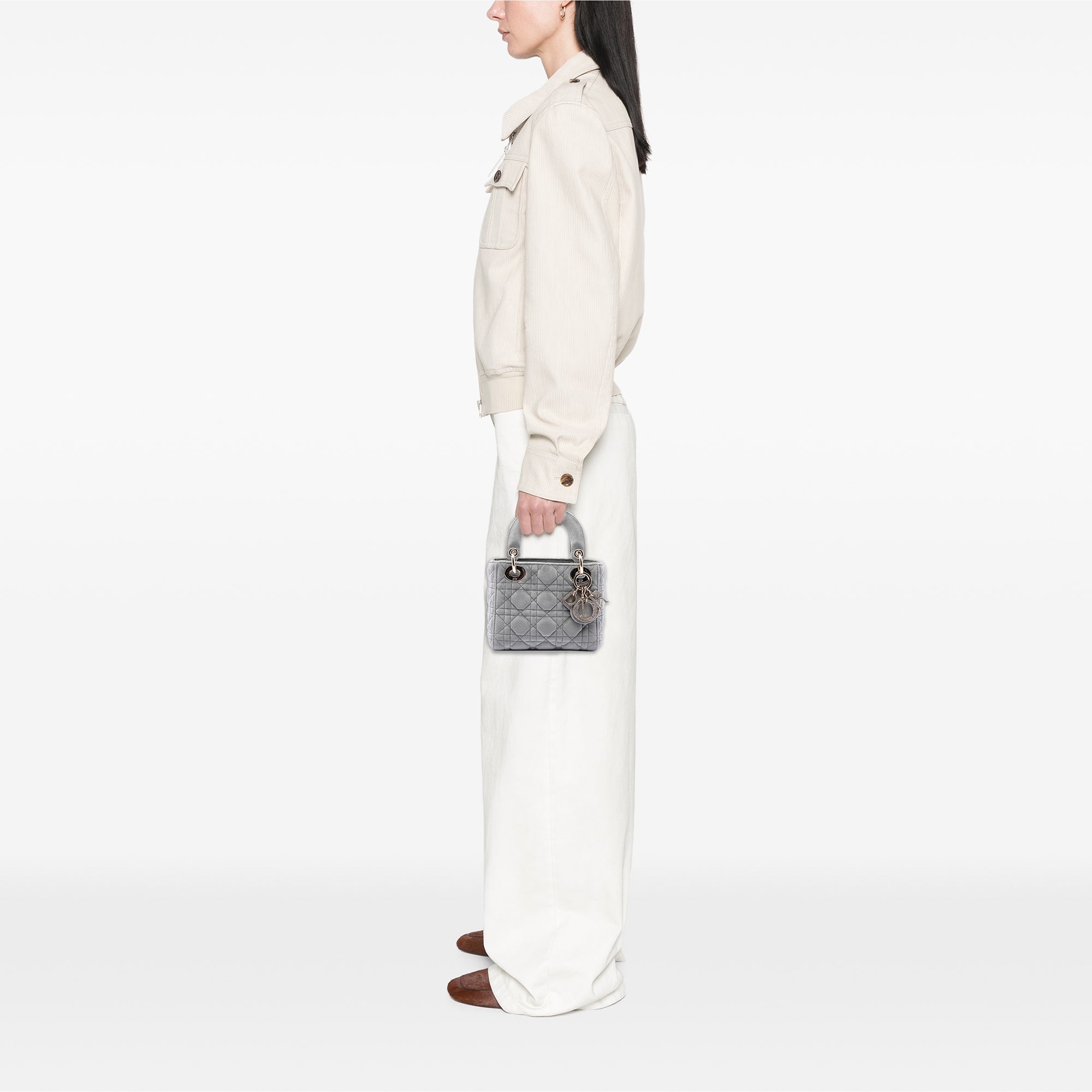 Dior Mini Velvet Cannage Lady Dior - image 6