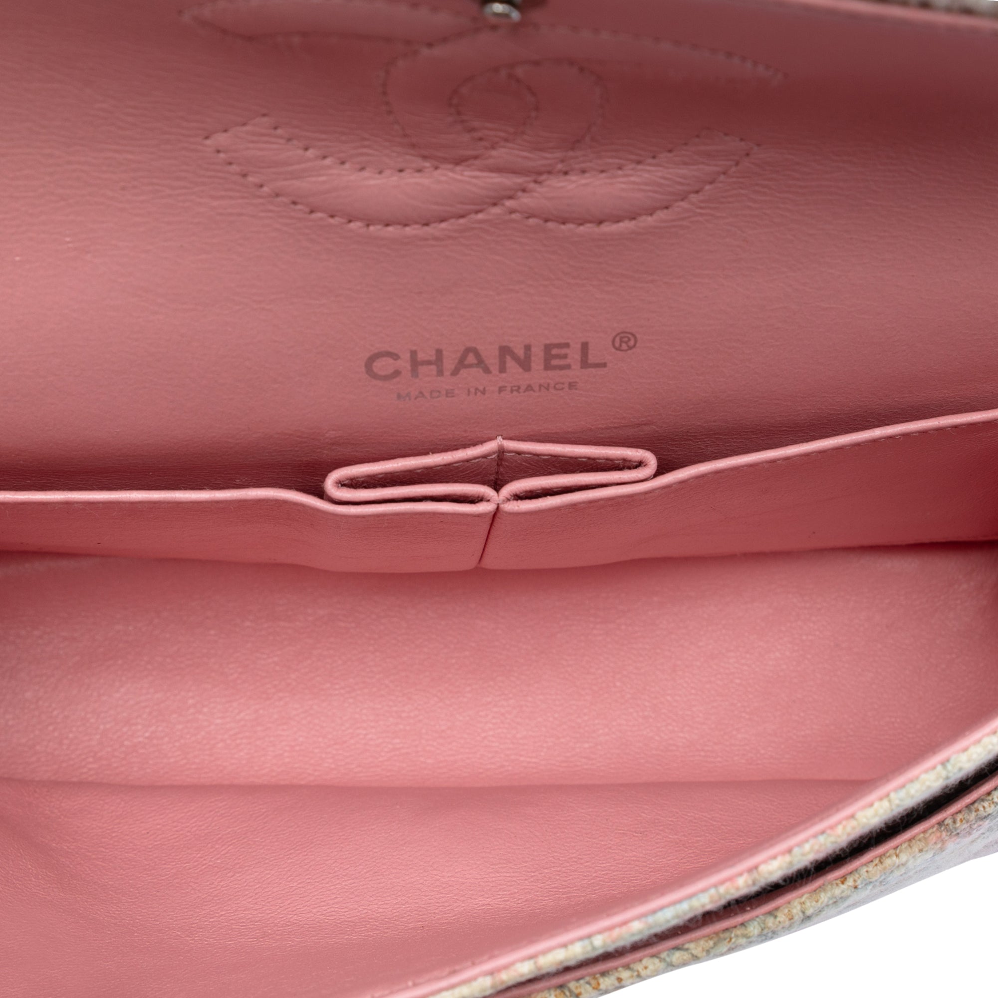 Chanel Medium Classic Tweed Camellia Double Flap - image 4