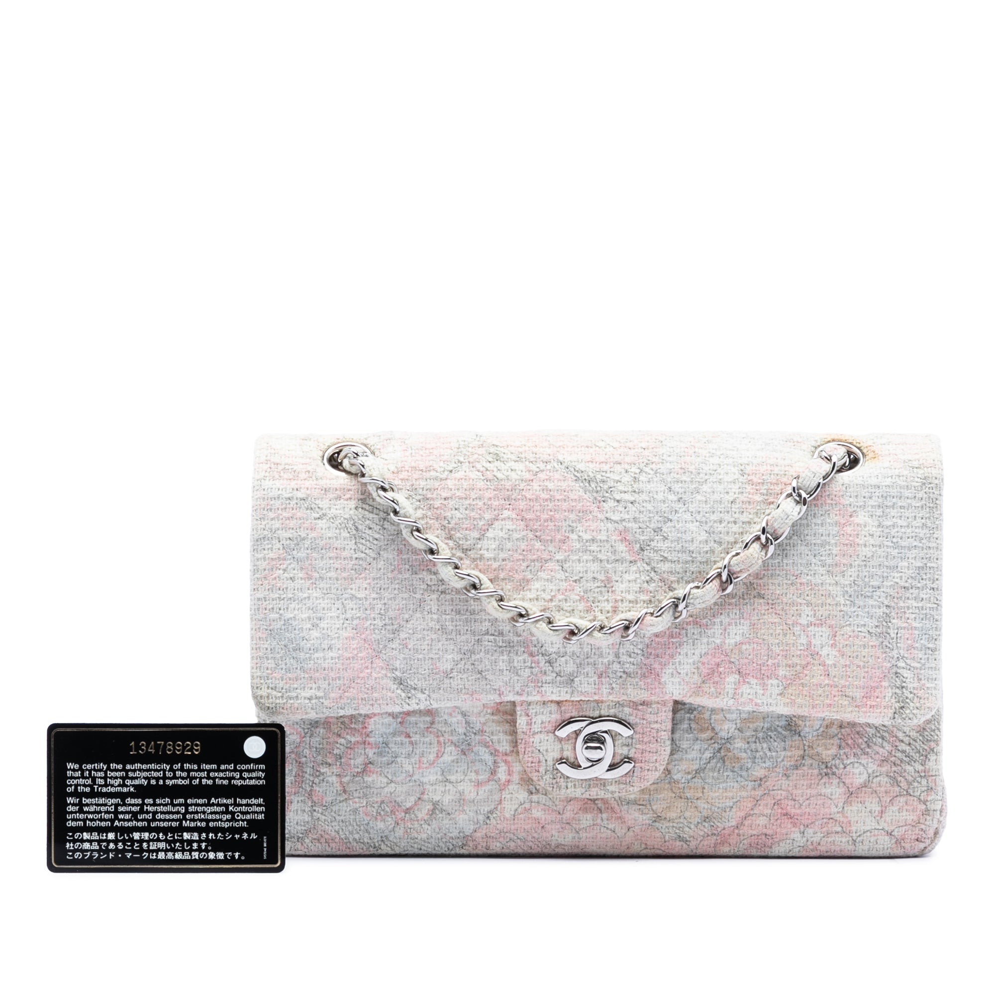 Chanel Medium Classic Tweed Camellia Double Flap - image 8
