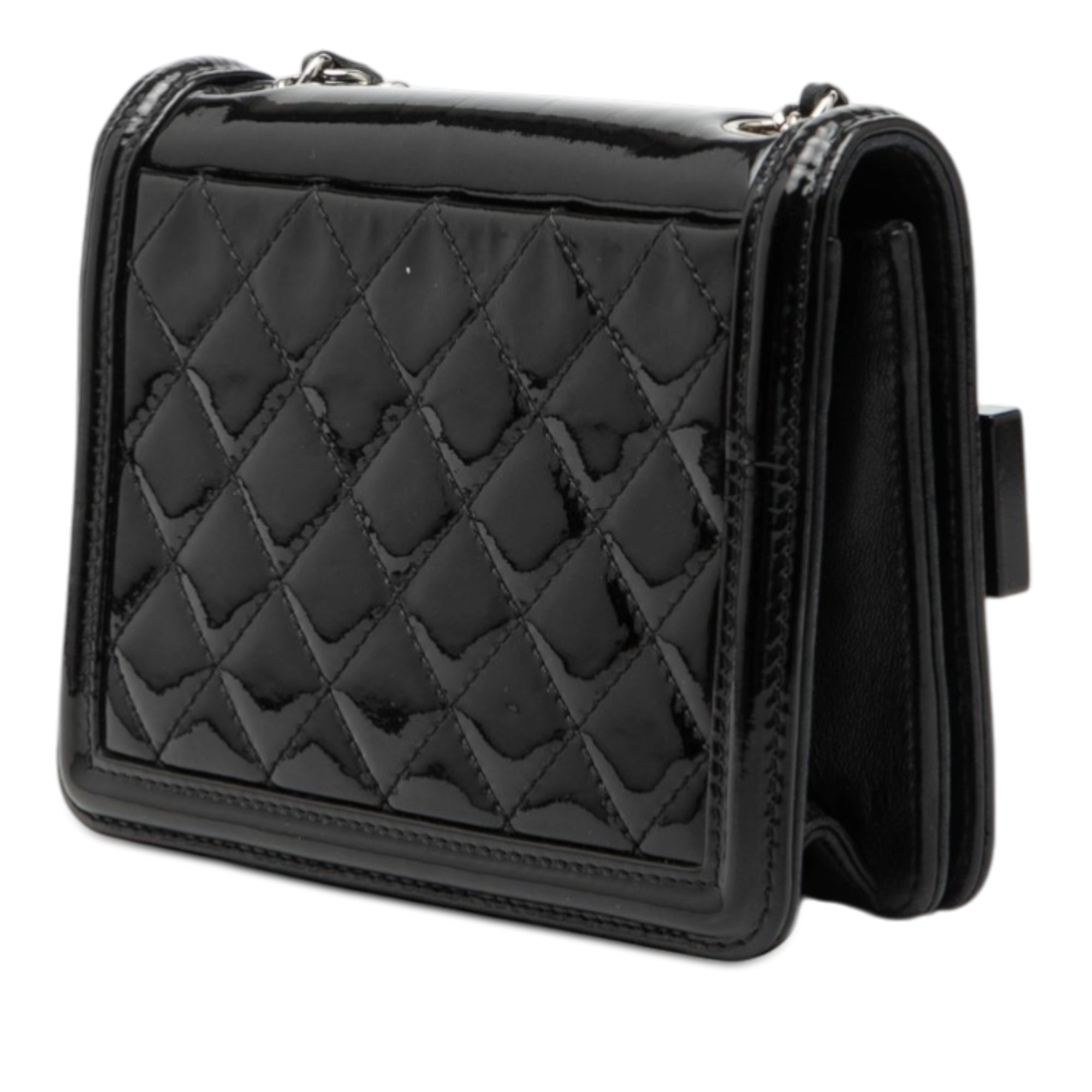 Chanel Mini Patent and Acrylic Striped Boy Brick Flap - image 2