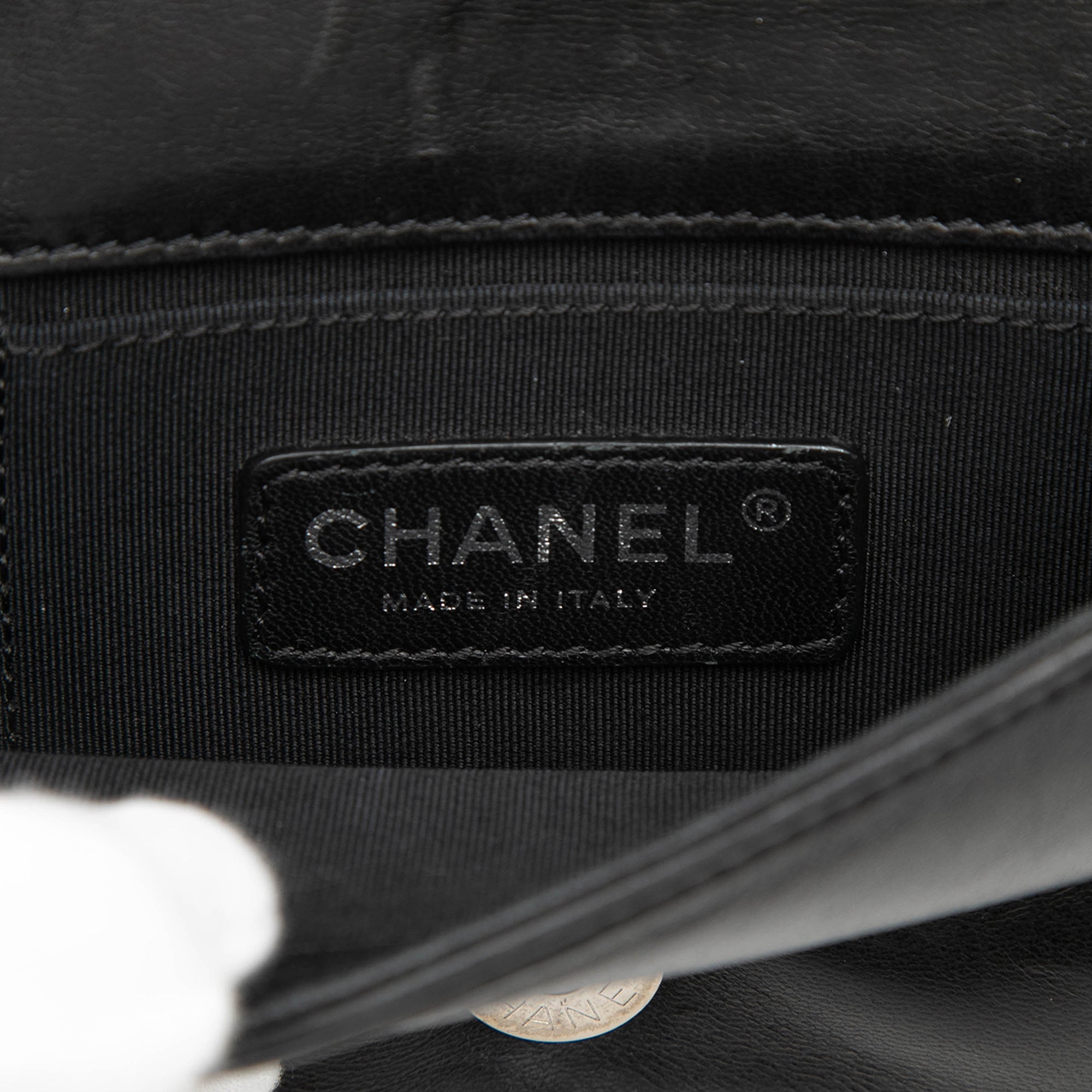 Chanel Mini Patent and Acrylic Striped Boy Brick Flap - image 5