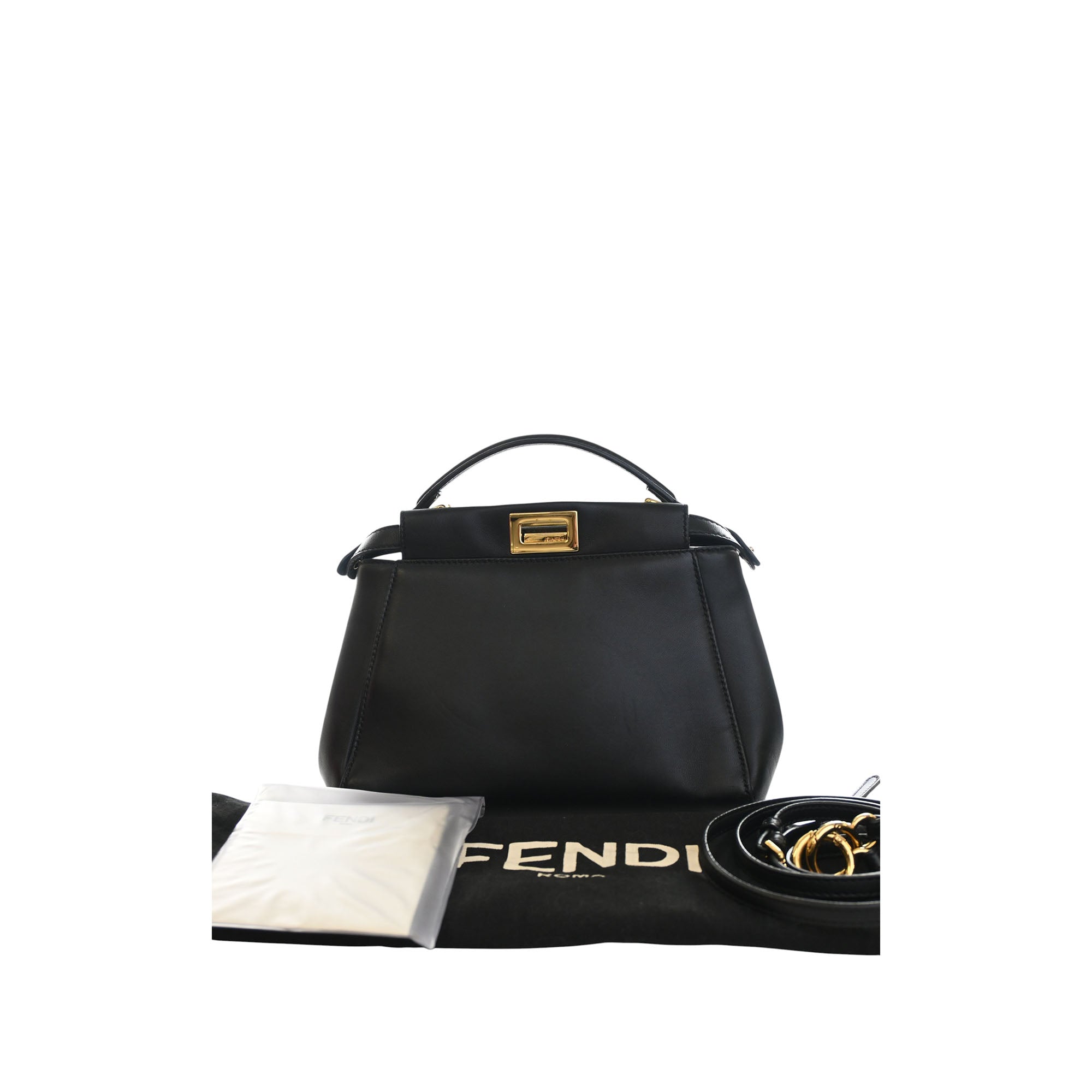 Fendi Mini Leather Peekaboo Iconic Satchel - image 15