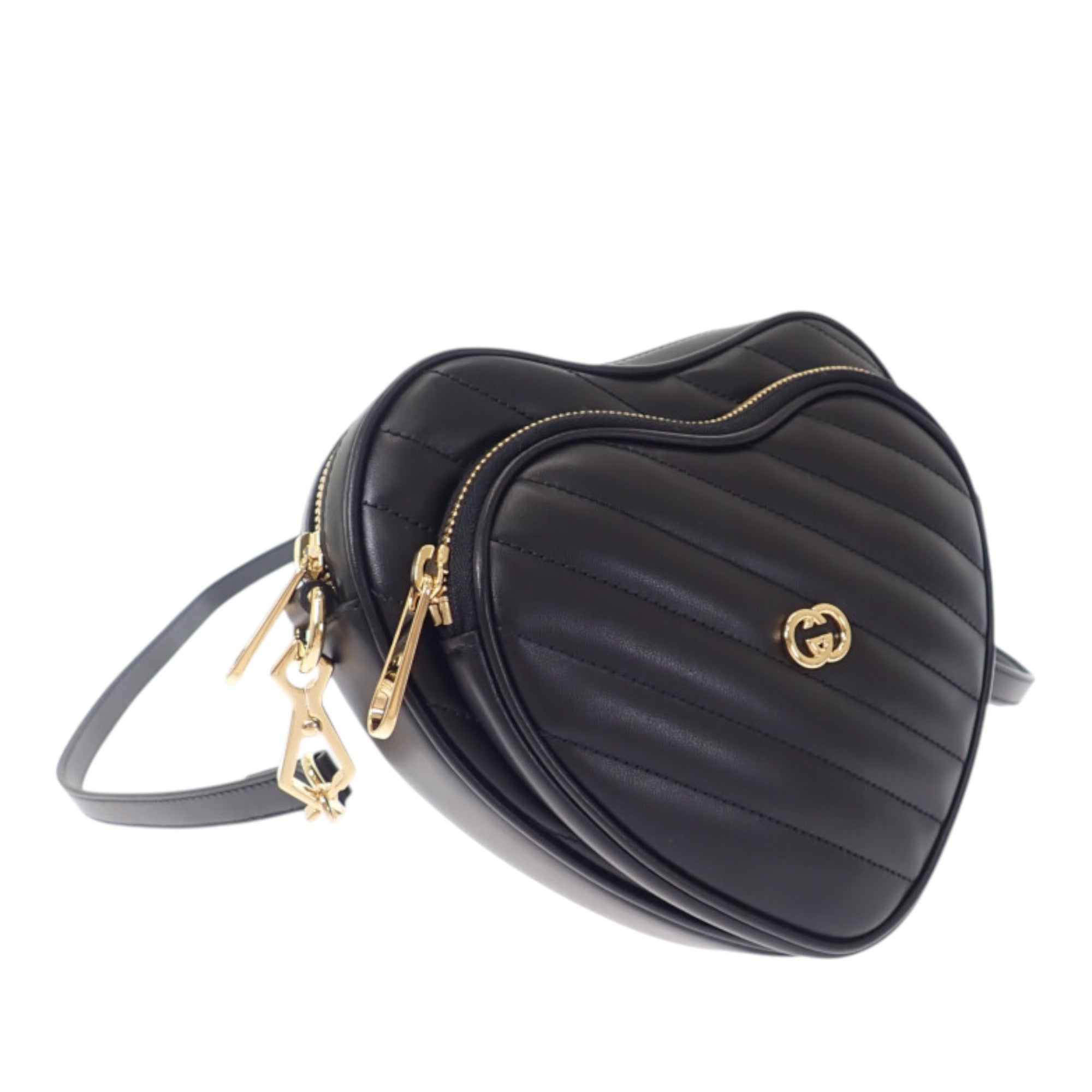 Gucci Mini Matelasse Diagonal Calfskin Interlocking G Heart Crossbody - image 2