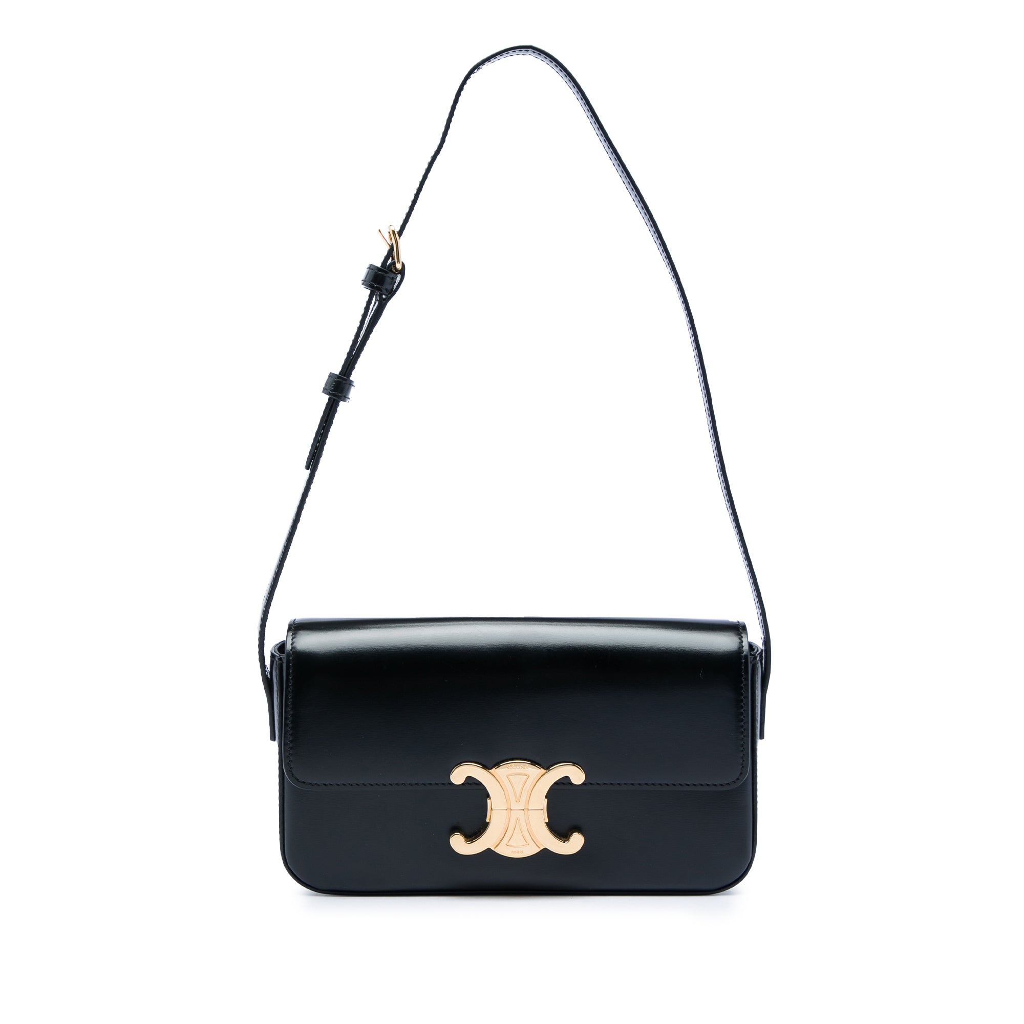 Celine Shiny Calfskin Triomphe Claude Shoulder Bag - image 1