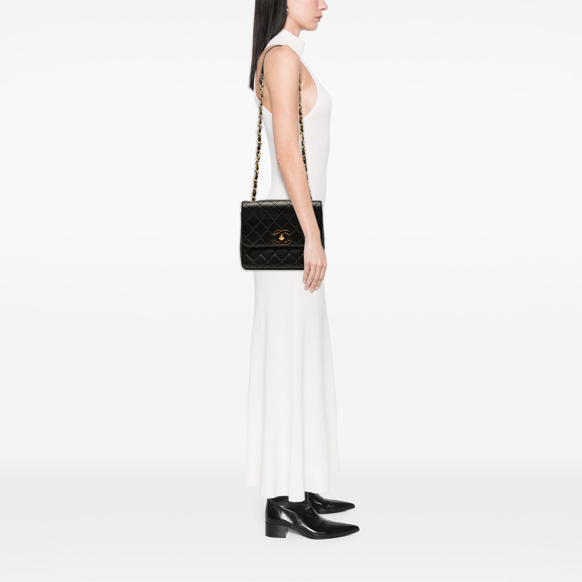 Chanel Quilted Lambskin XL Square Flap - image 8