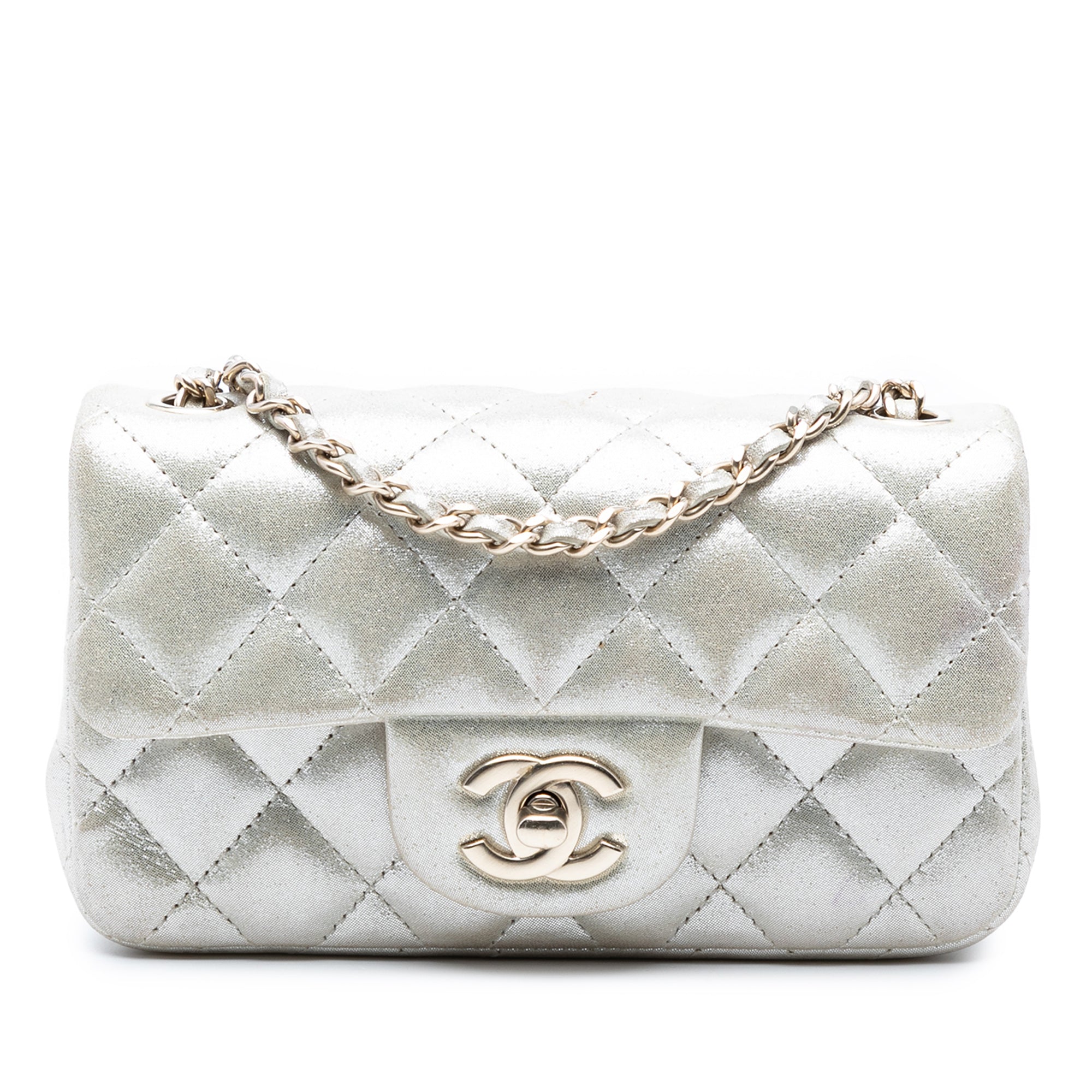 Chanel Extra Mini Rectangular Classic Iridescent Lambskin Single Flap - image 1