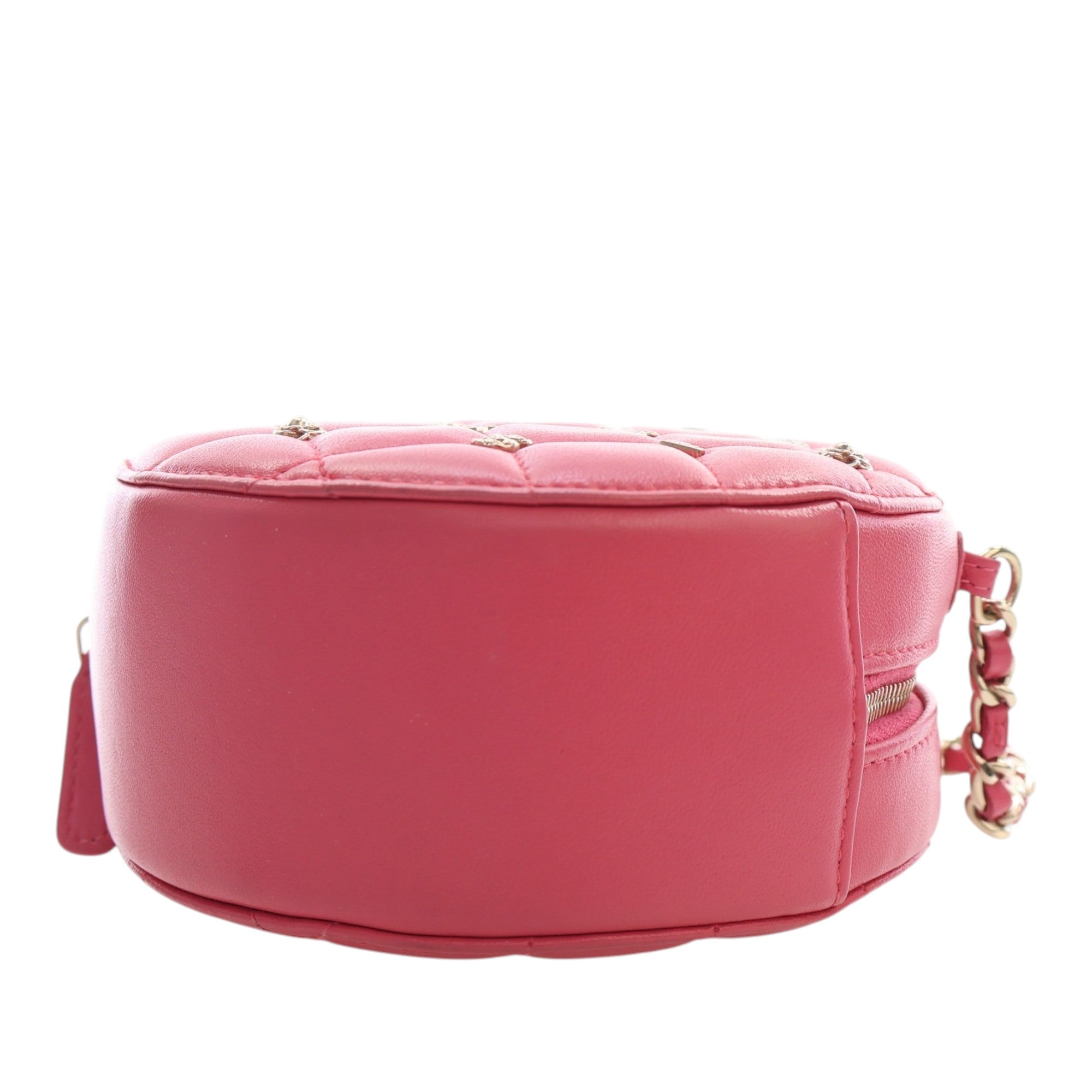 Chanel CC Quilted Lambskin Lucky Charms Round Clutch with Chain - image 12