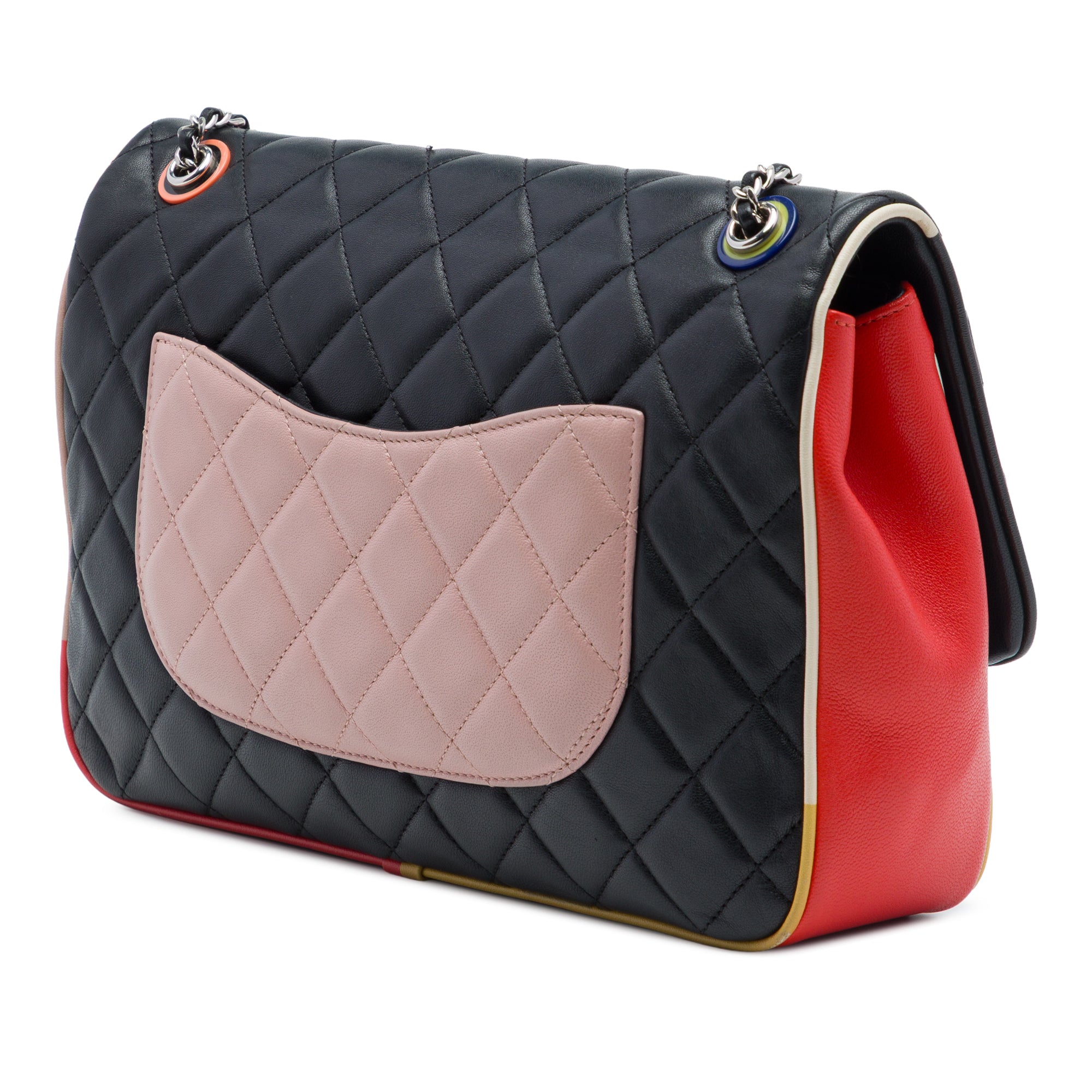 Chanel Jumbo Quilted Lambskin Acrylic Cuba Color Flap - image 2