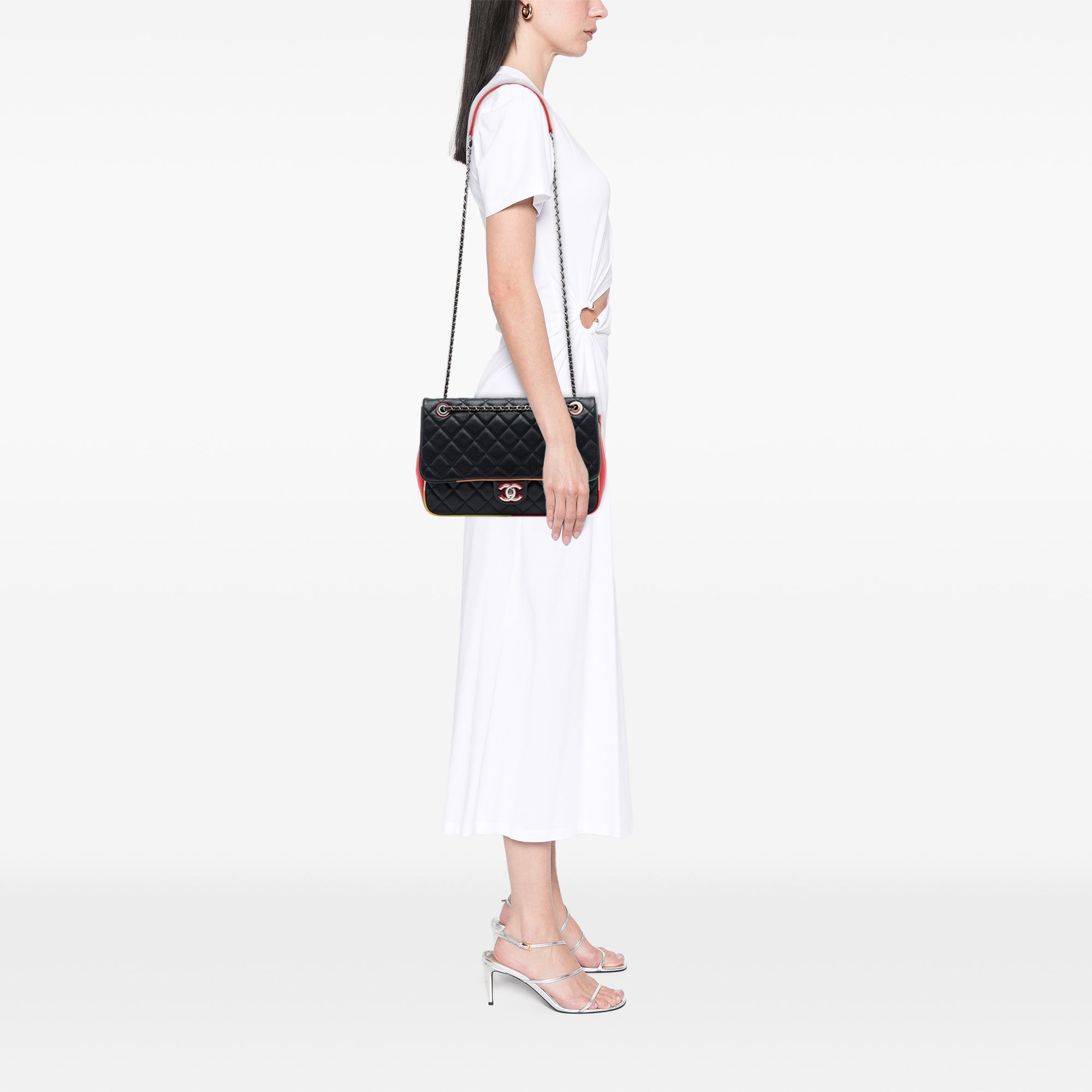 Chanel Jumbo Quilted Lambskin Acrylic Cuba Color Flap - image 6