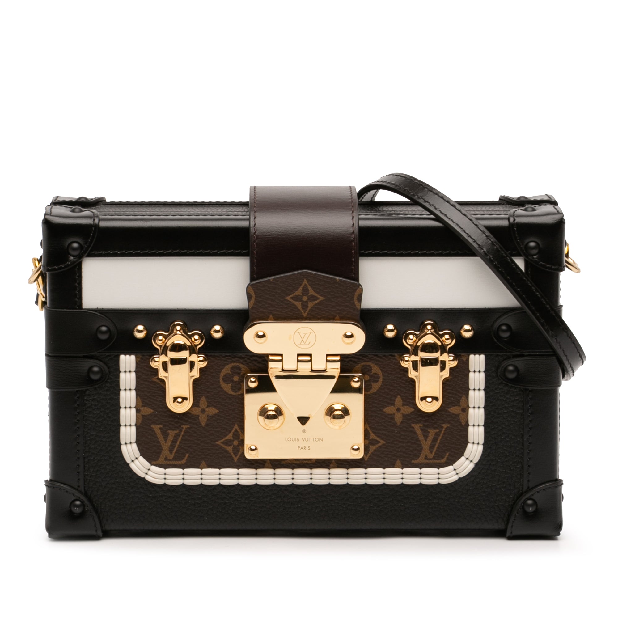 Louis Vuitton Limited Edition Calfskin and Monogram Petite Malle - image 1