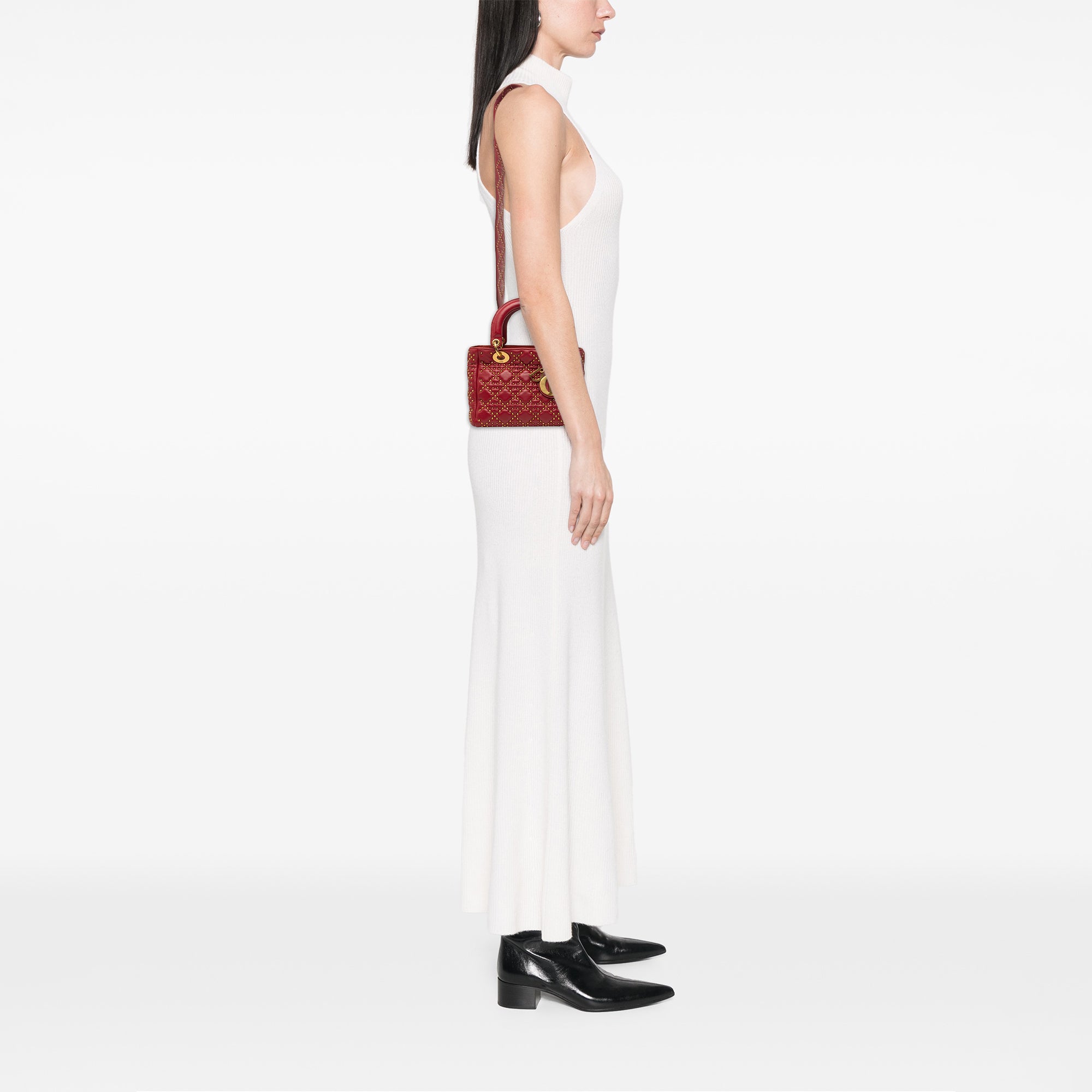Dior Small Lambskin Cannage Studded Supple Lady Dior - image 6