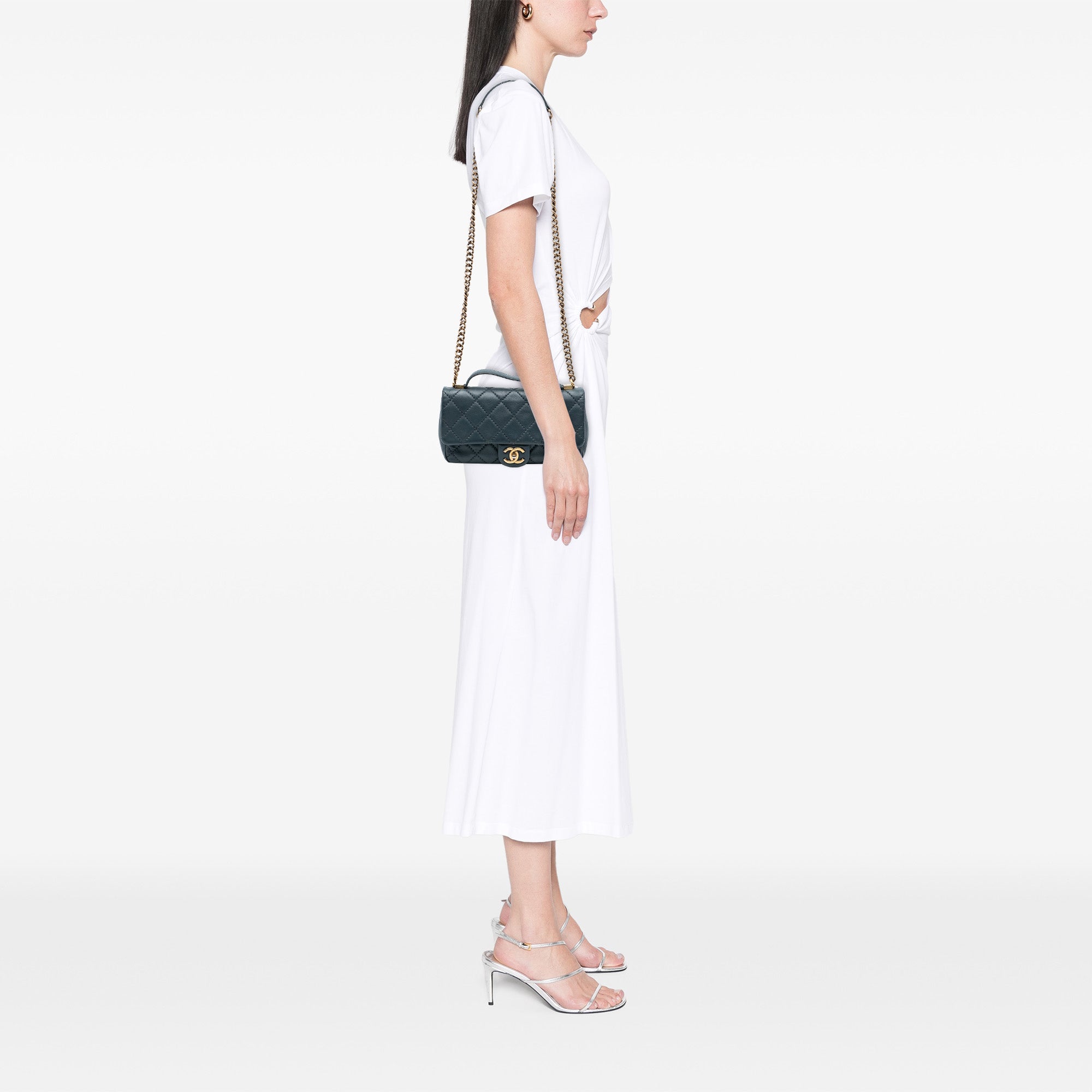 Chanel CC Quilted Calfskin Top Handle Bag - image 7