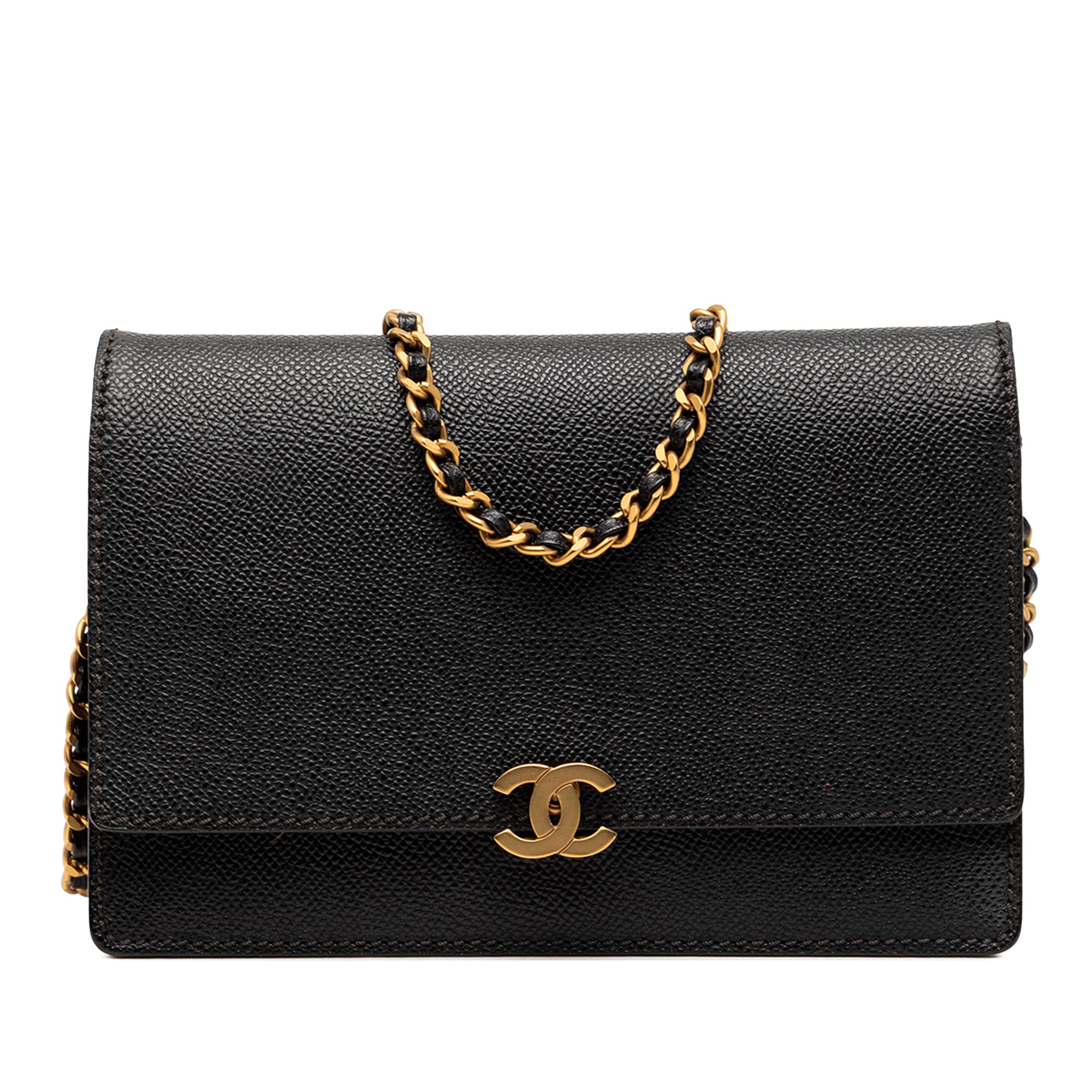 Chanel CC Grained Calfskin Wallet on Chain - image 1