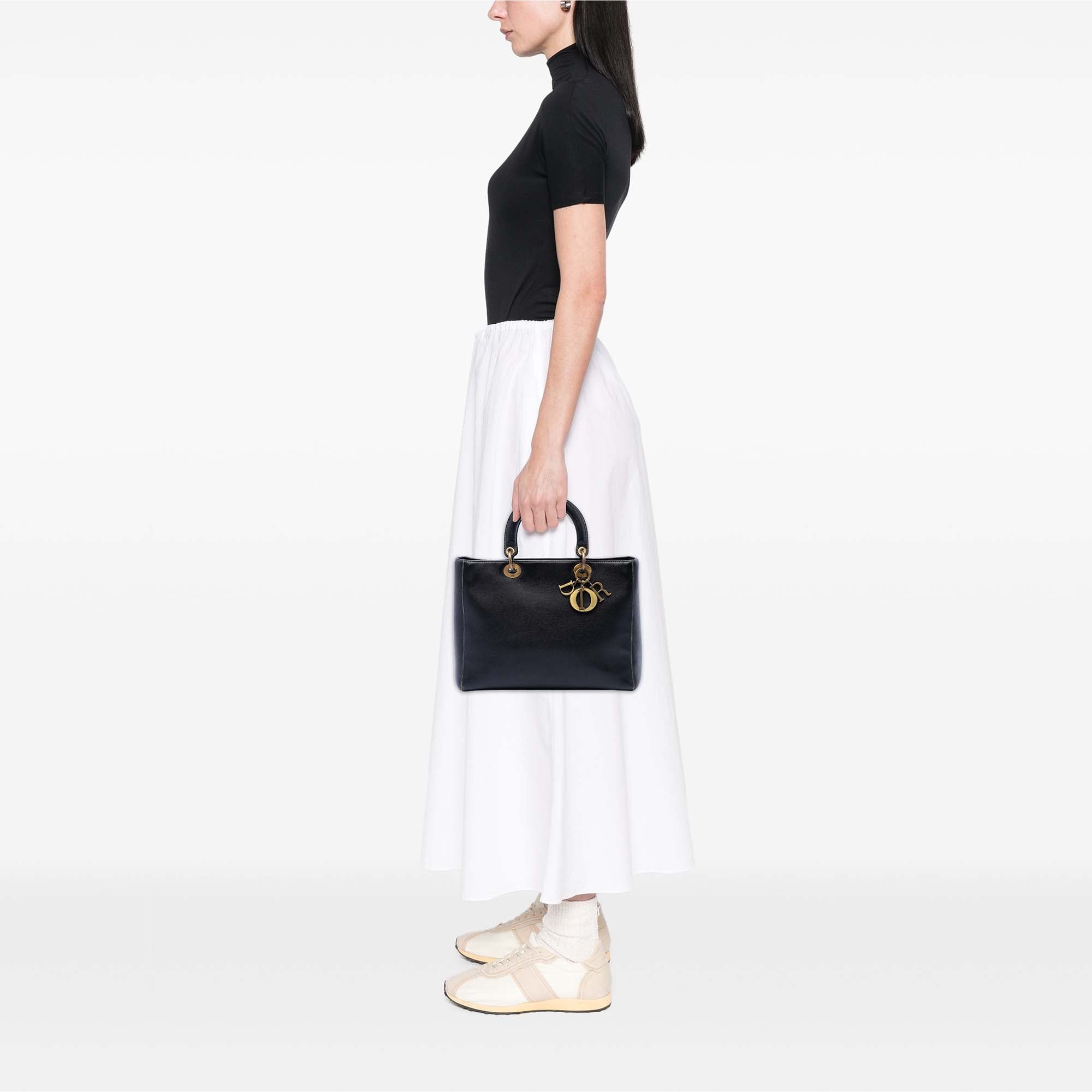 Dior Large Grained Calfskin Lady Dior - image 6
