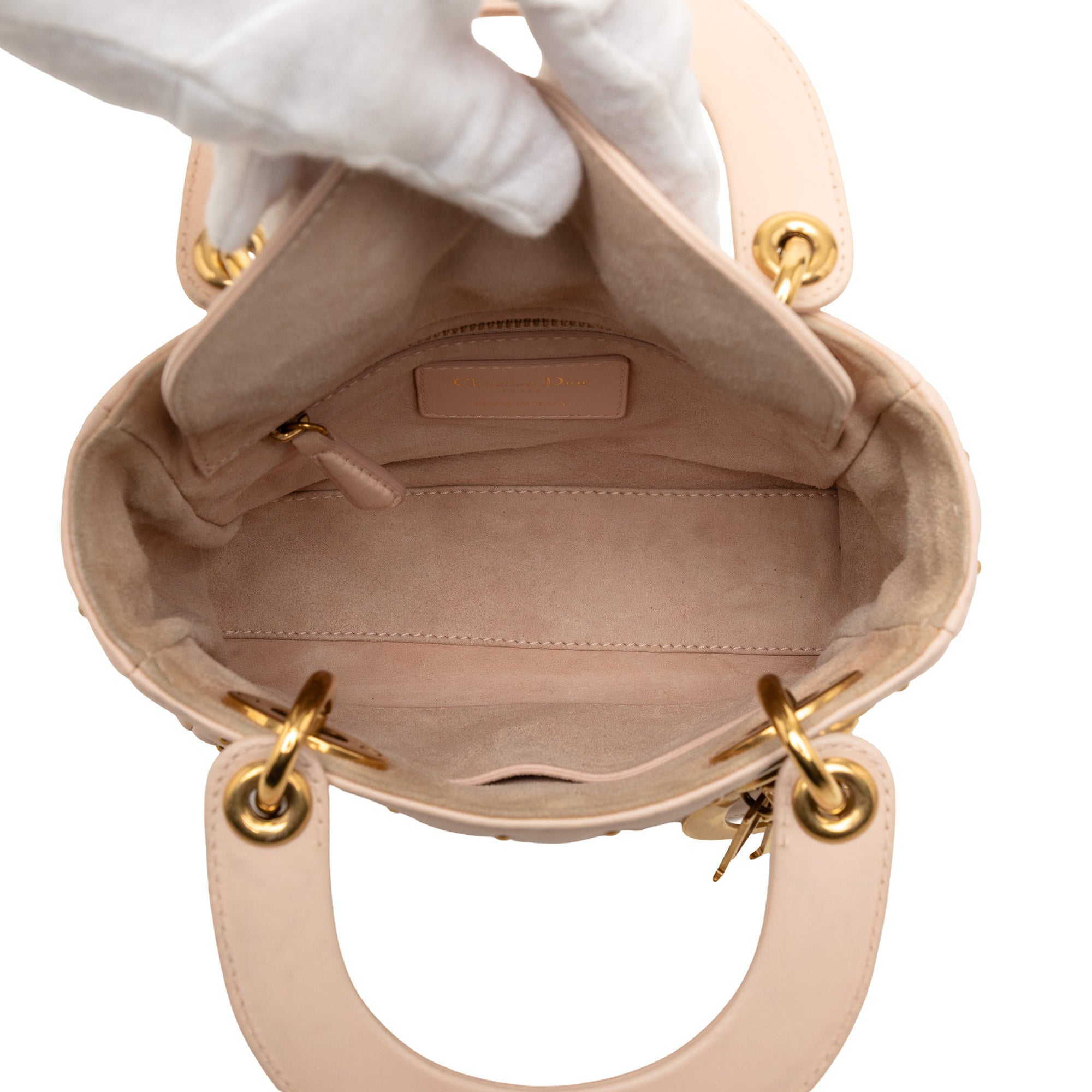 Dior Mini Lambskin Cannage Studded Supple Lady Dior - image 4