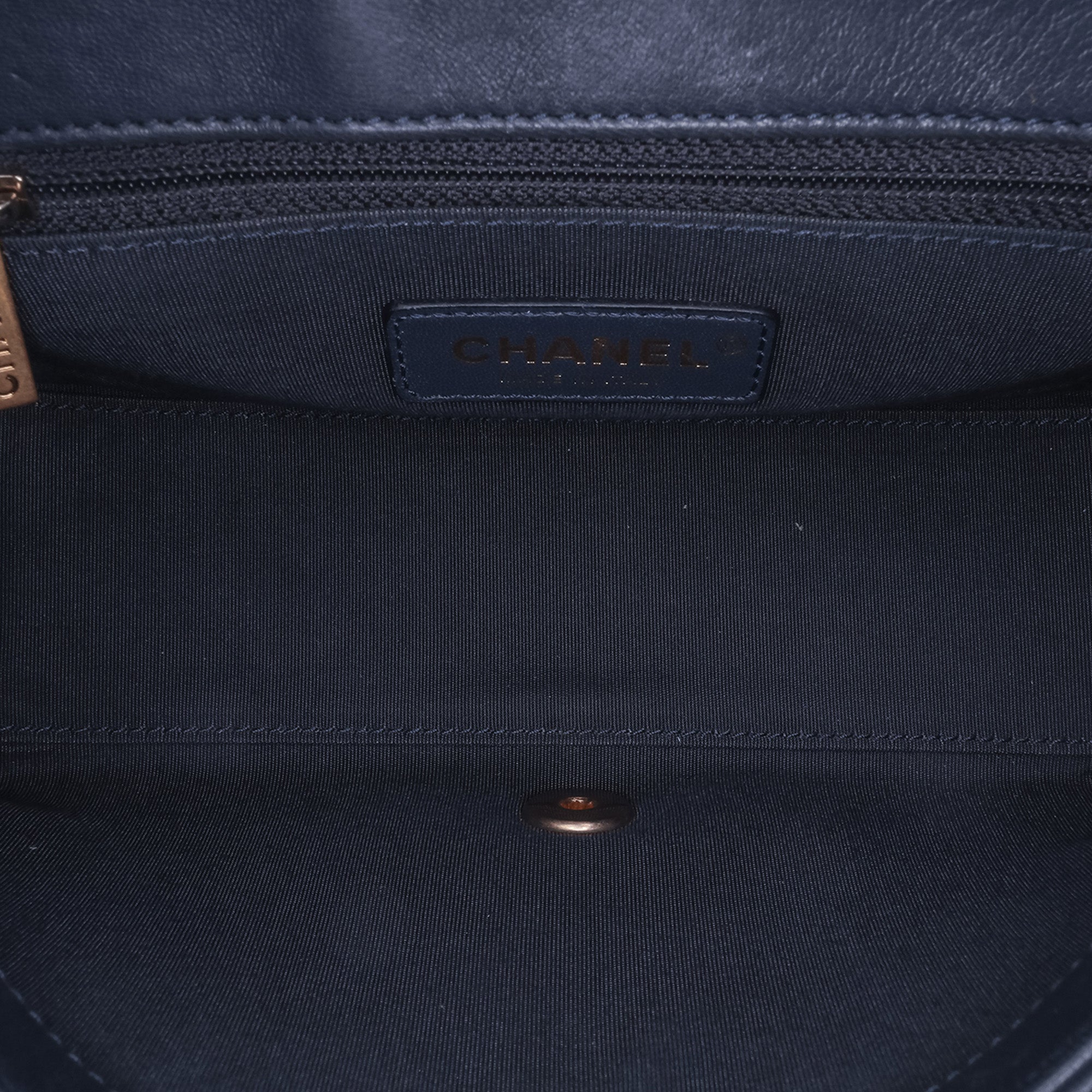 Chanel Chevron Sheepskin Stitched Chain Top Handle Flap - image 4