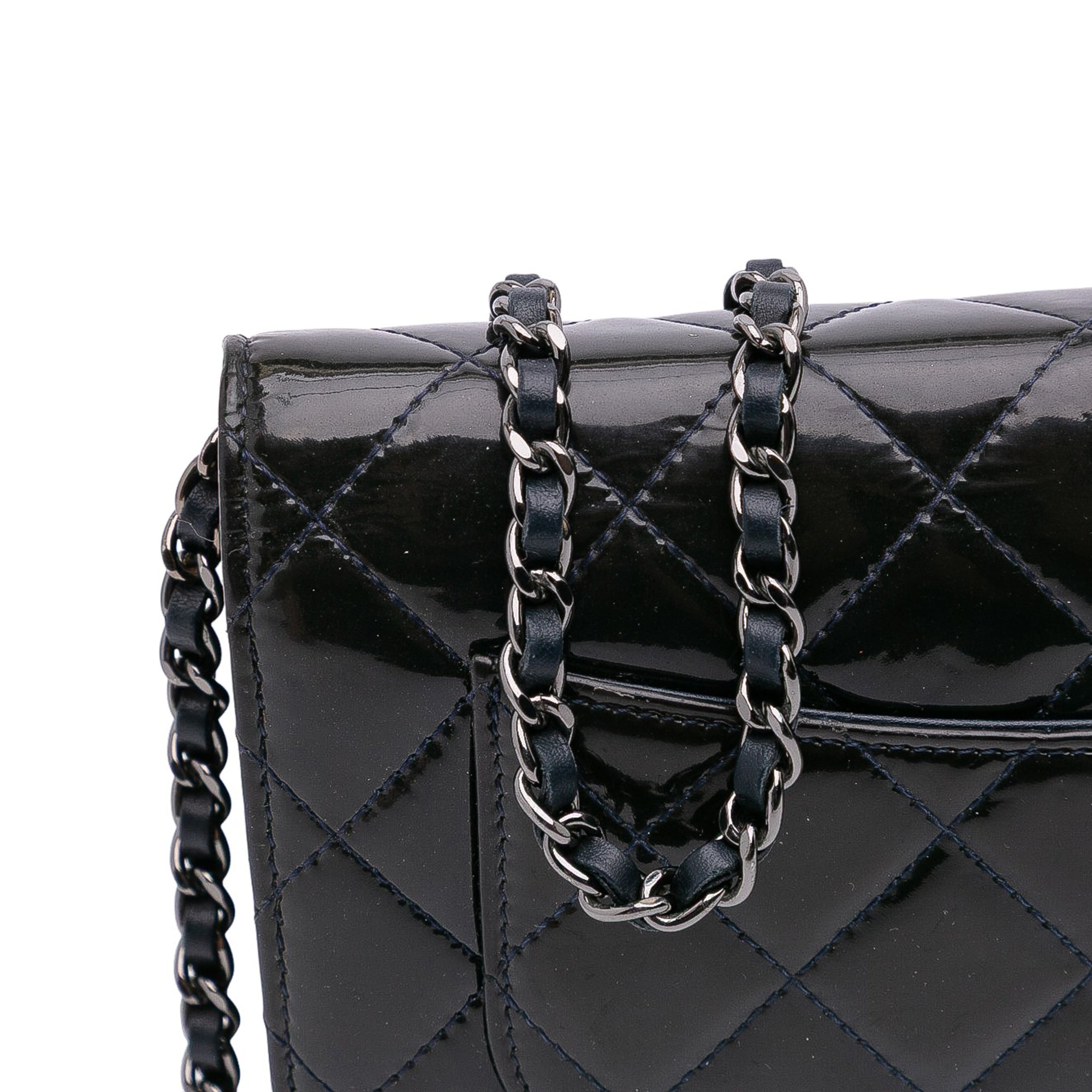 Chanel CC Quilted Patent Wallet On Chain - image 11