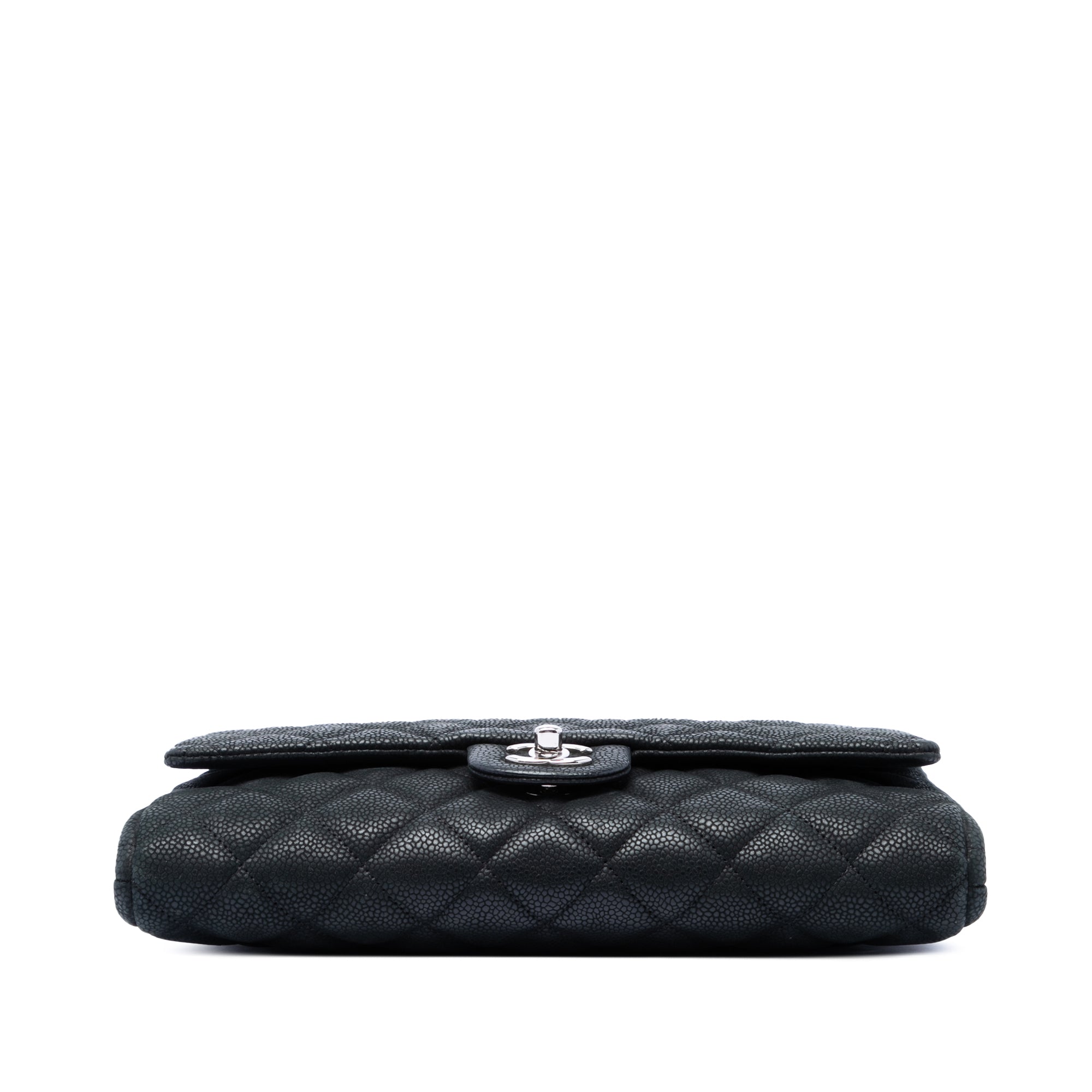 Chanel CC Quilted Caviar Flap Clutch with Chain - image 3