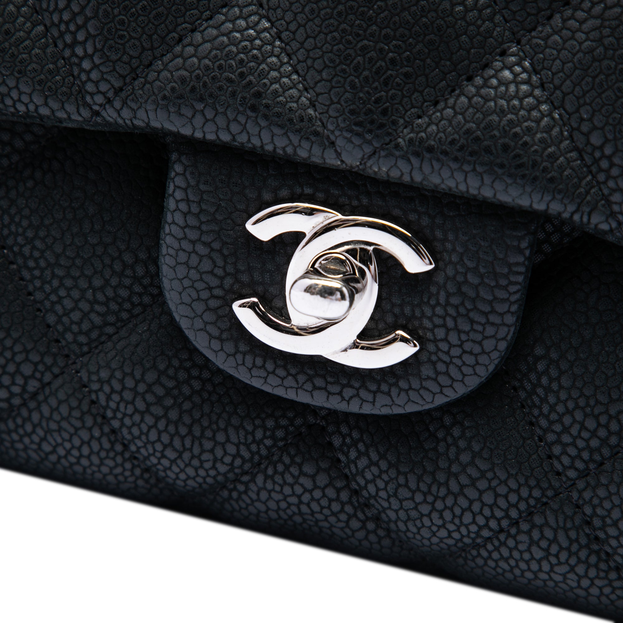 Chanel CC Quilted Caviar Flap Clutch with Chain - image 5