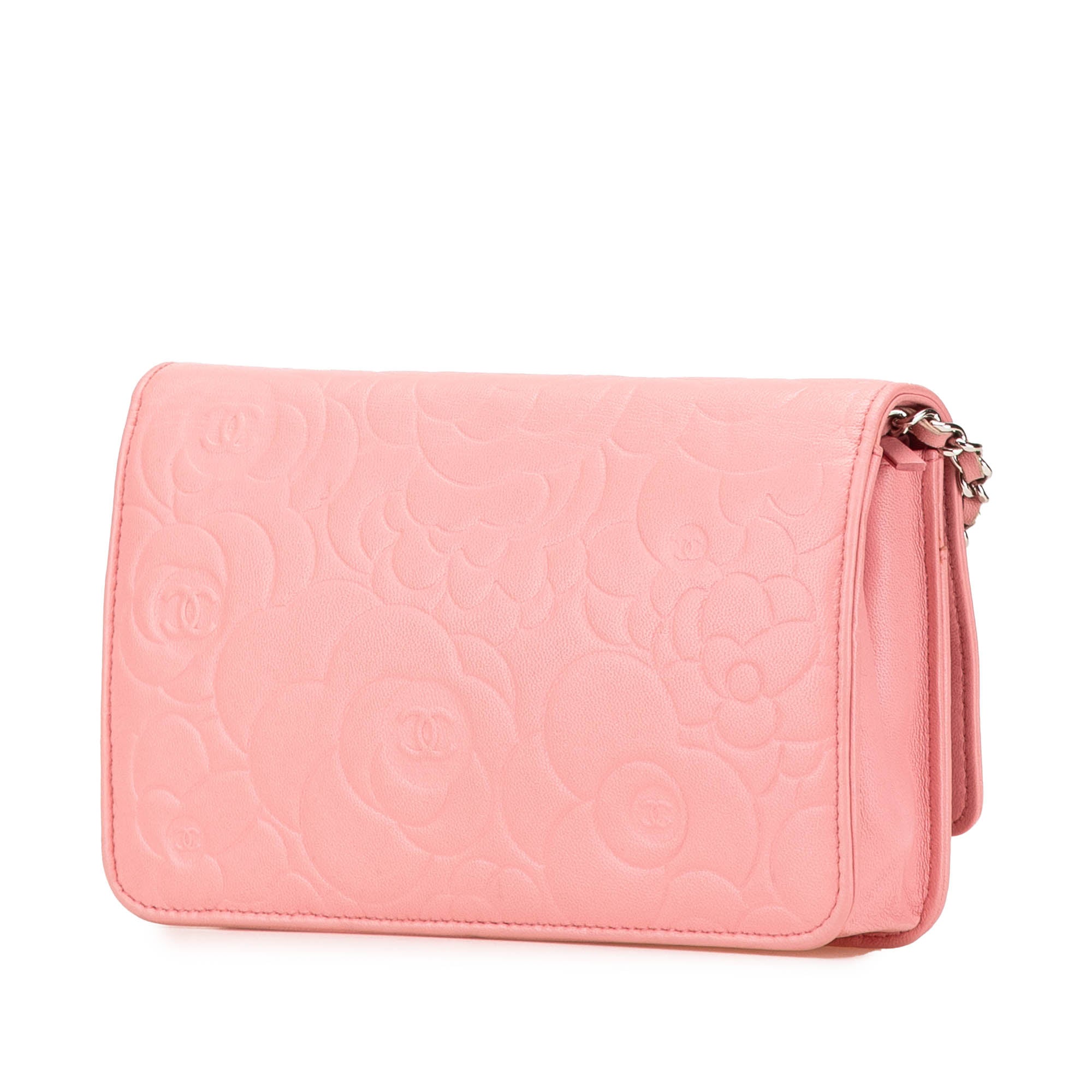 Chanel CC Embossed Lambskin Camellia Wallet On Chain - image 2