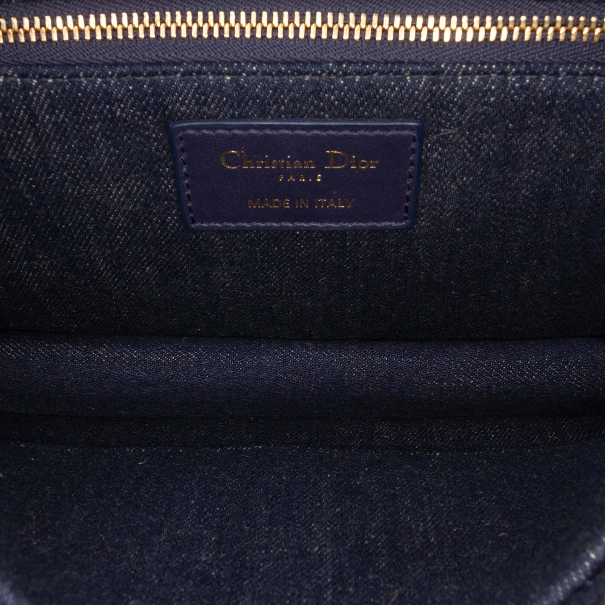 Dior Printed Denim Flowers 30 Montaigne Flap