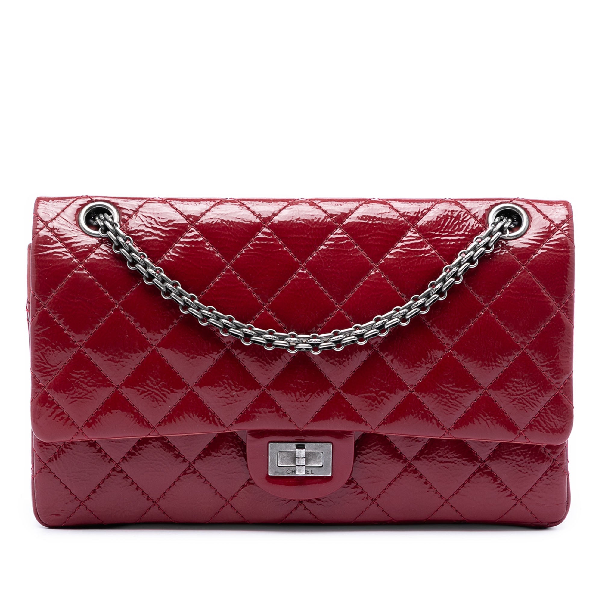 Chanel Quilted Crinkled Patent Reissue 2.55 Double Flap 226 - image 1