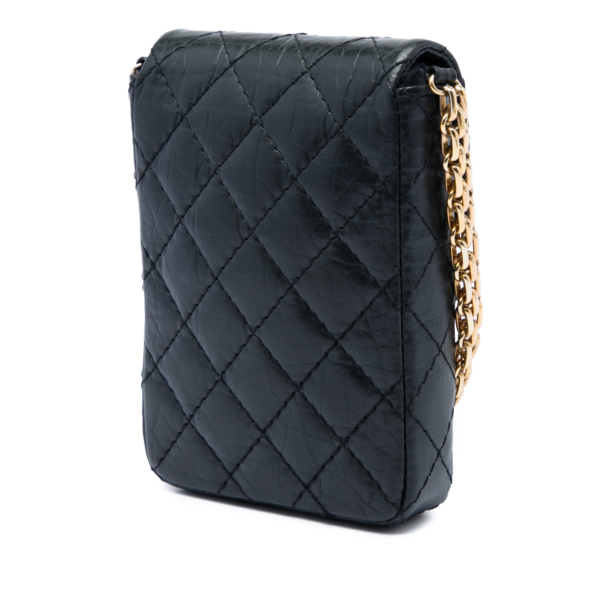 Chanel Quilted Aged Calfskin Reissue 2.55 Phone Holder With Chain - image 2