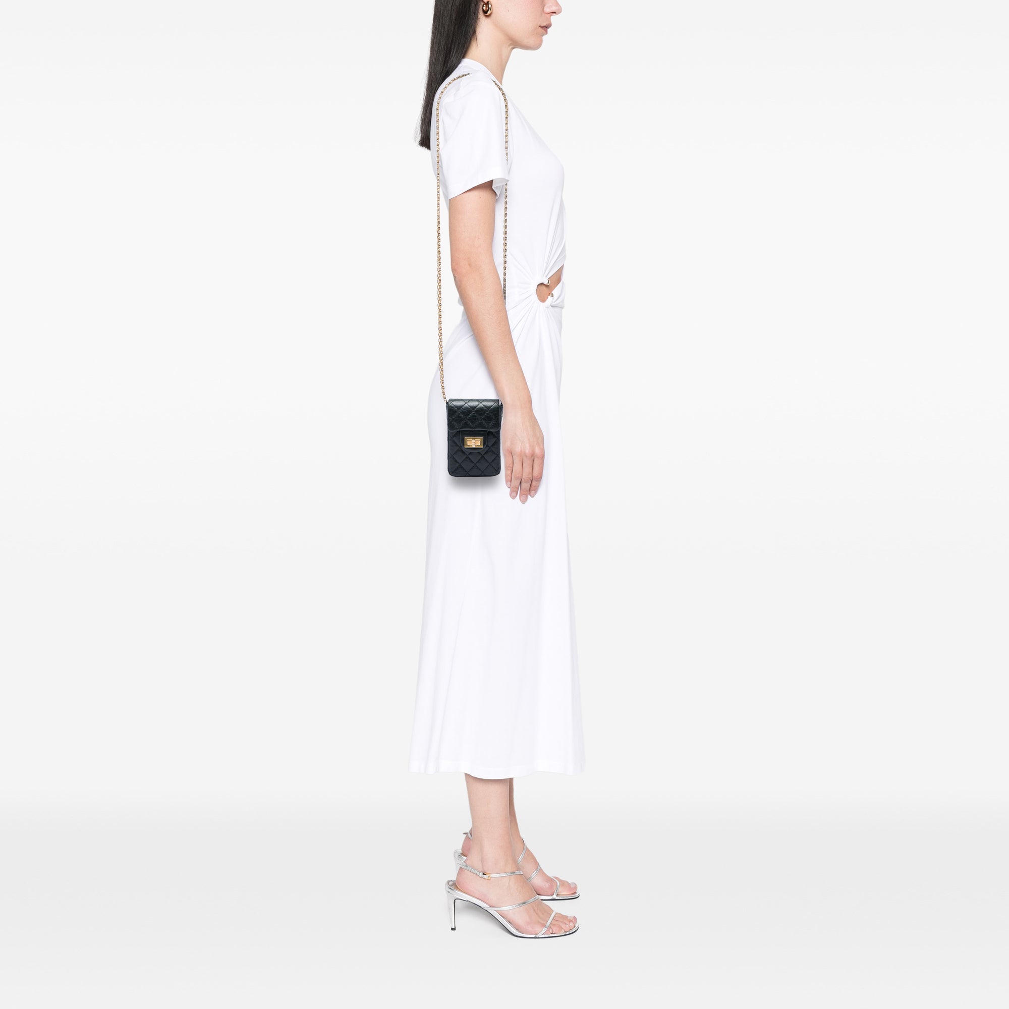 Chanel Quilted Aged Calfskin Reissue 2.55 Phone Holder With Chain - image 6