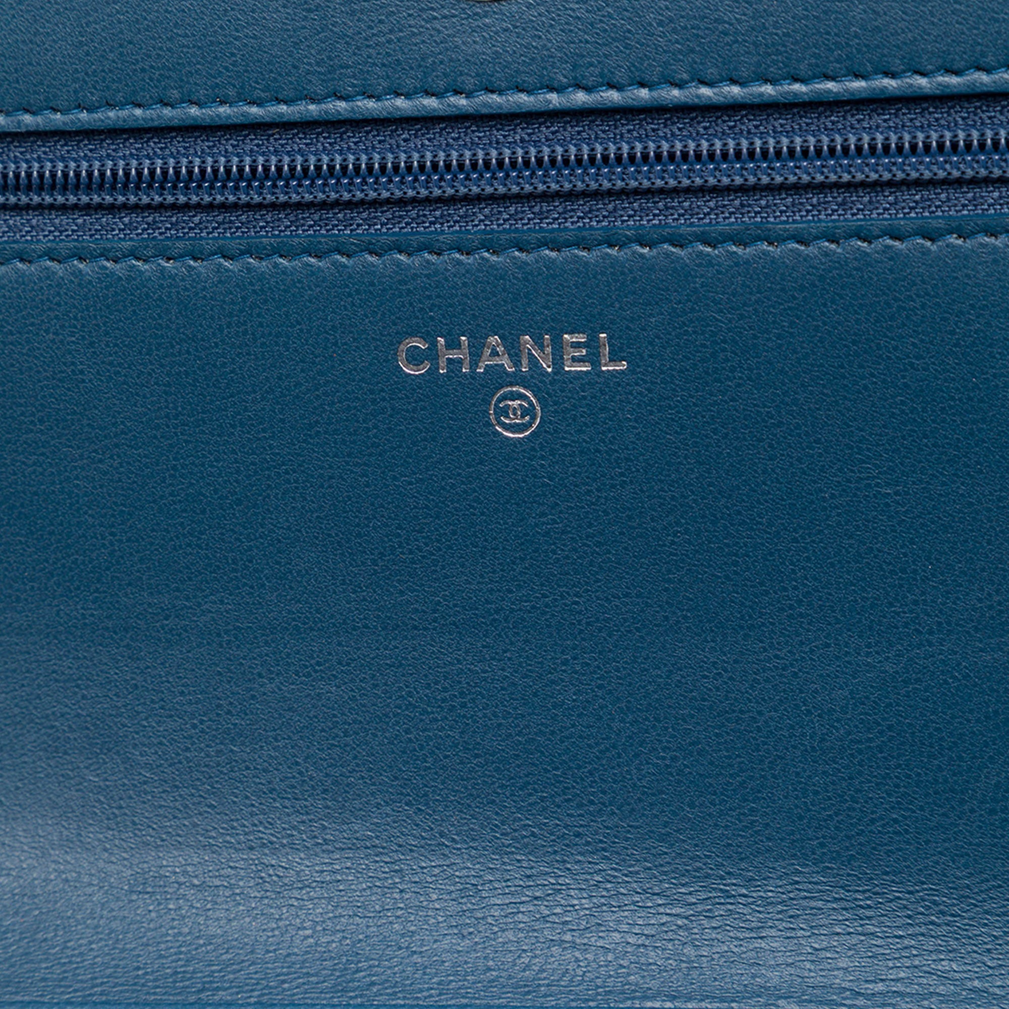Chanel Crystal Embellished Lambskin Boy Wallet On Chain - image 5