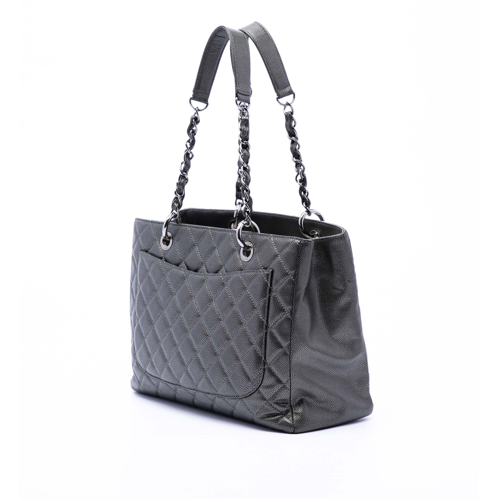 Chanel Metallic Caviar Grand Shopping Tote - image 2
