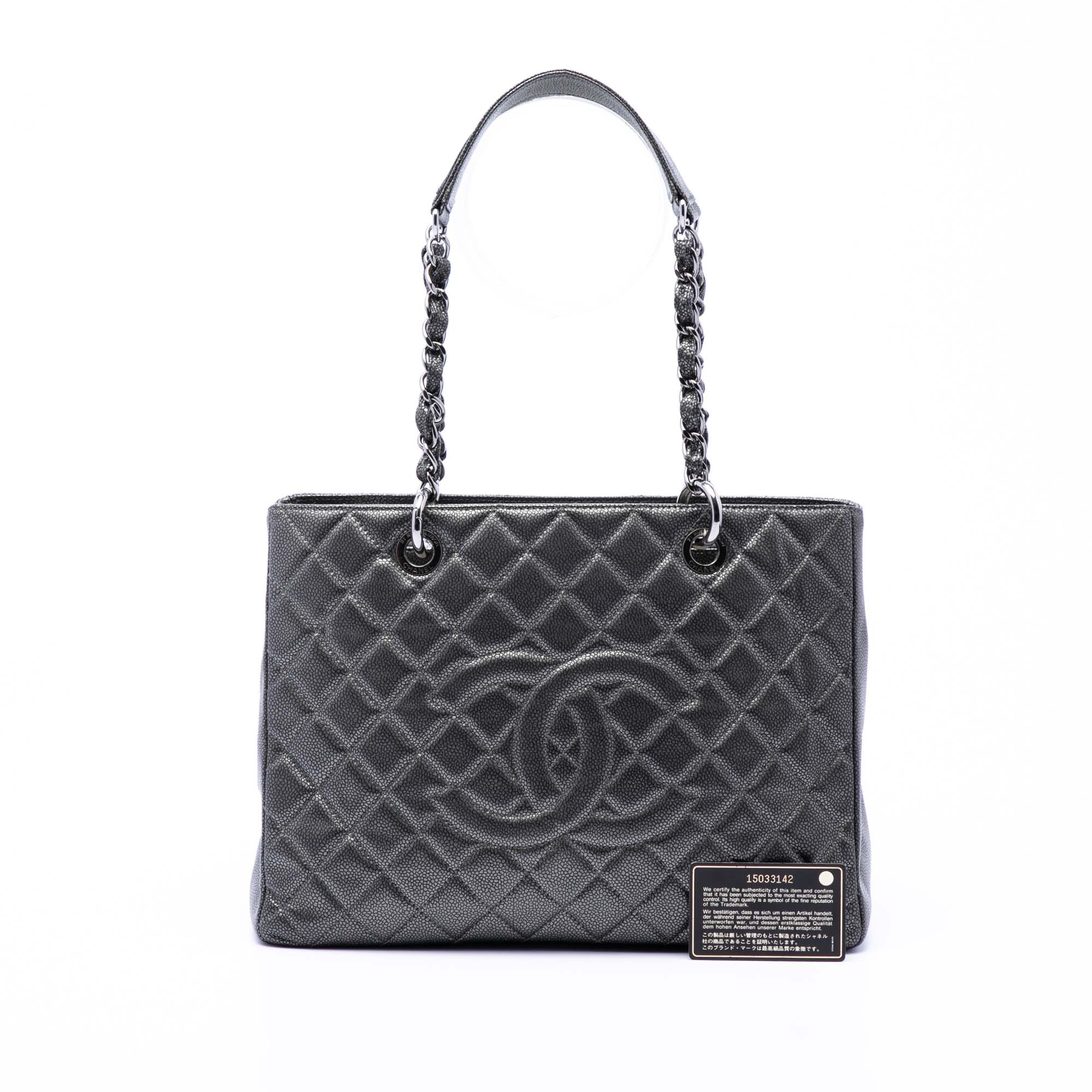 Chanel Metallic Caviar Grand Shopping Tote - image 7