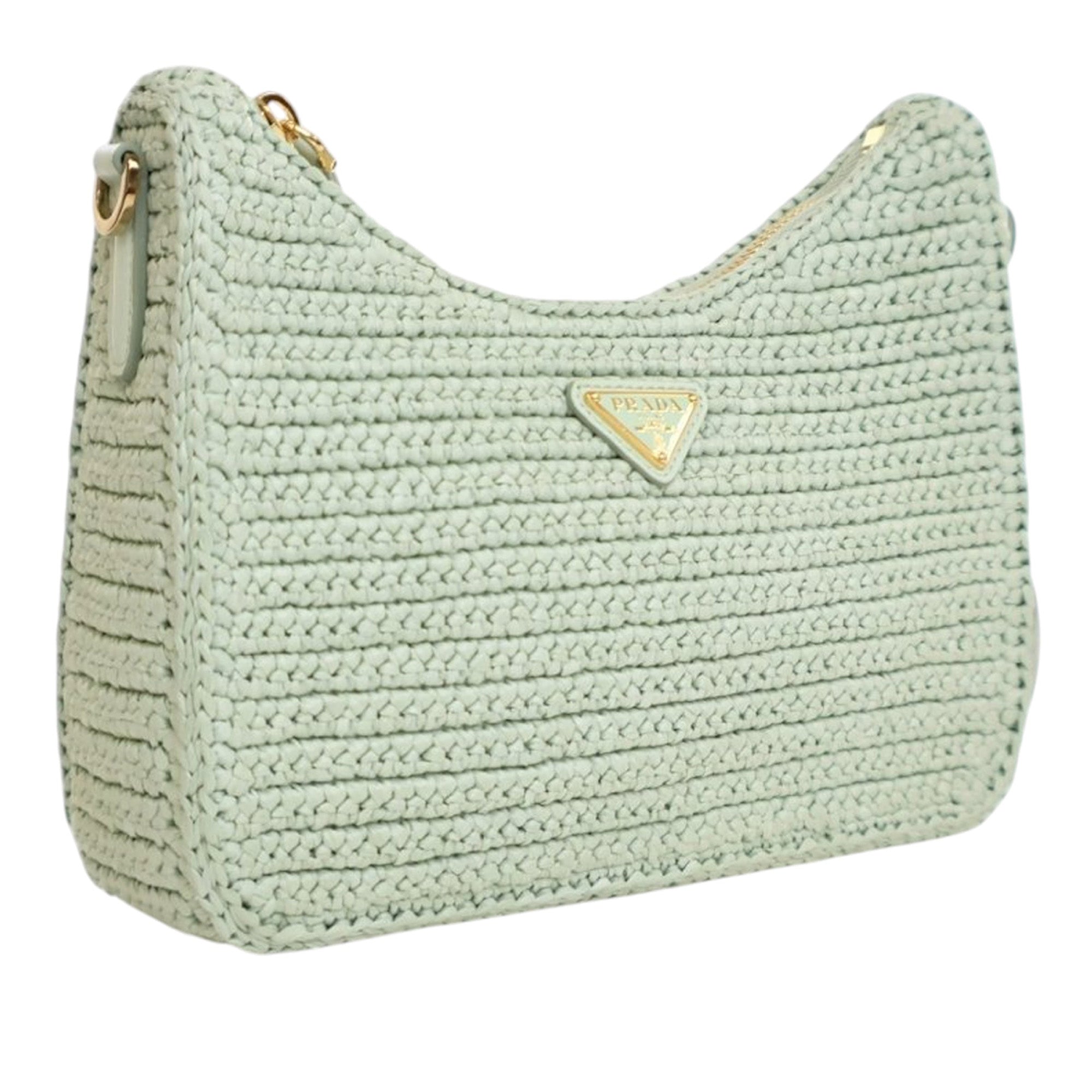 Prada Yarn Effect Raffia Crochet Re Edition 2005 Satchel - image 2