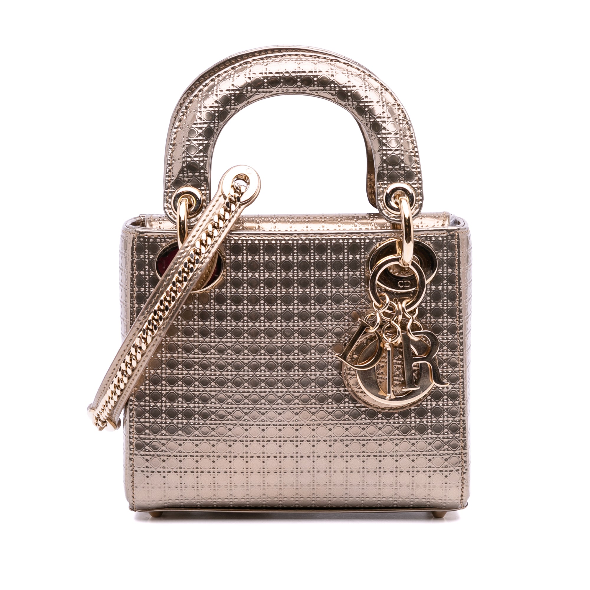 Dior Mini Metallic Patent Microcannage Lady Dior - image 1