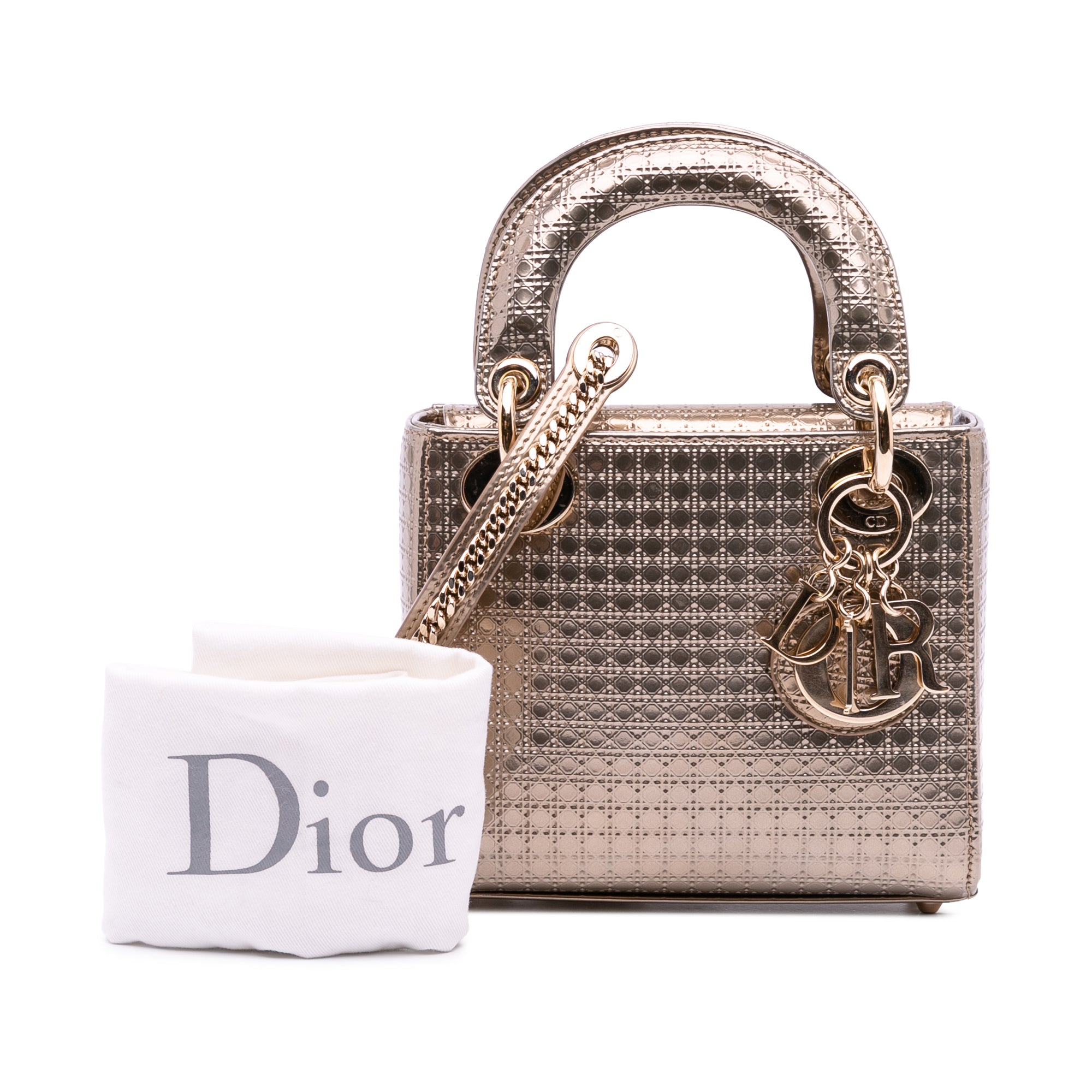 Dior Mini Metallic Patent Microcannage Lady Dior - image 9