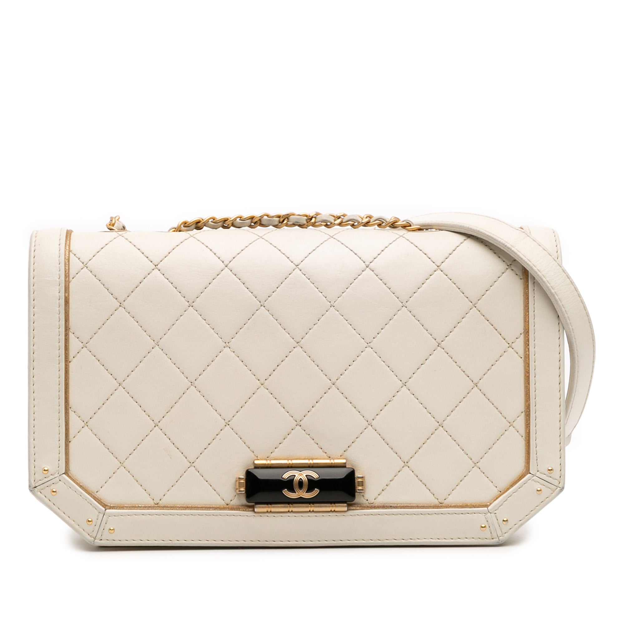 Chanel Medium Quilted Calfskin Octagon CC Clasp Flap - image 1