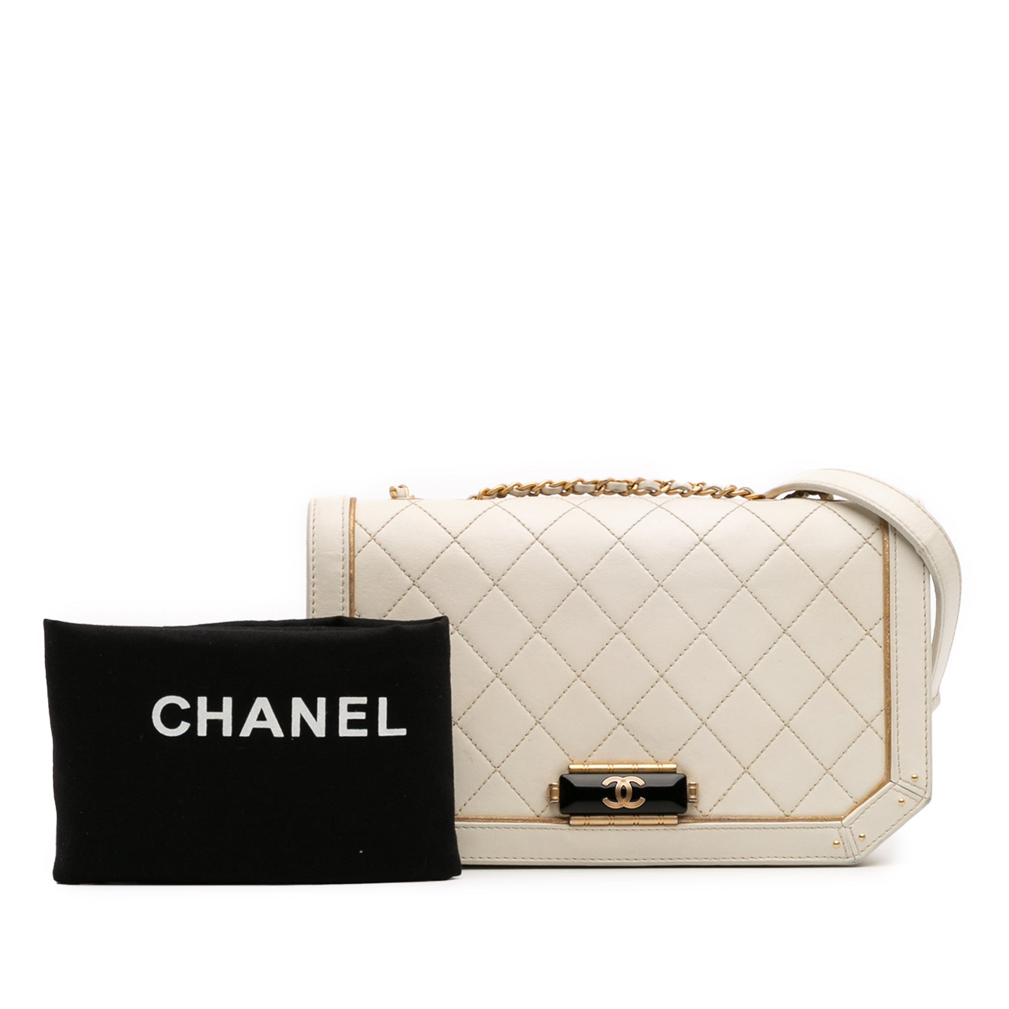 Chanel Medium Quilted Calfskin Octagon CC Clasp Flap - image 13
