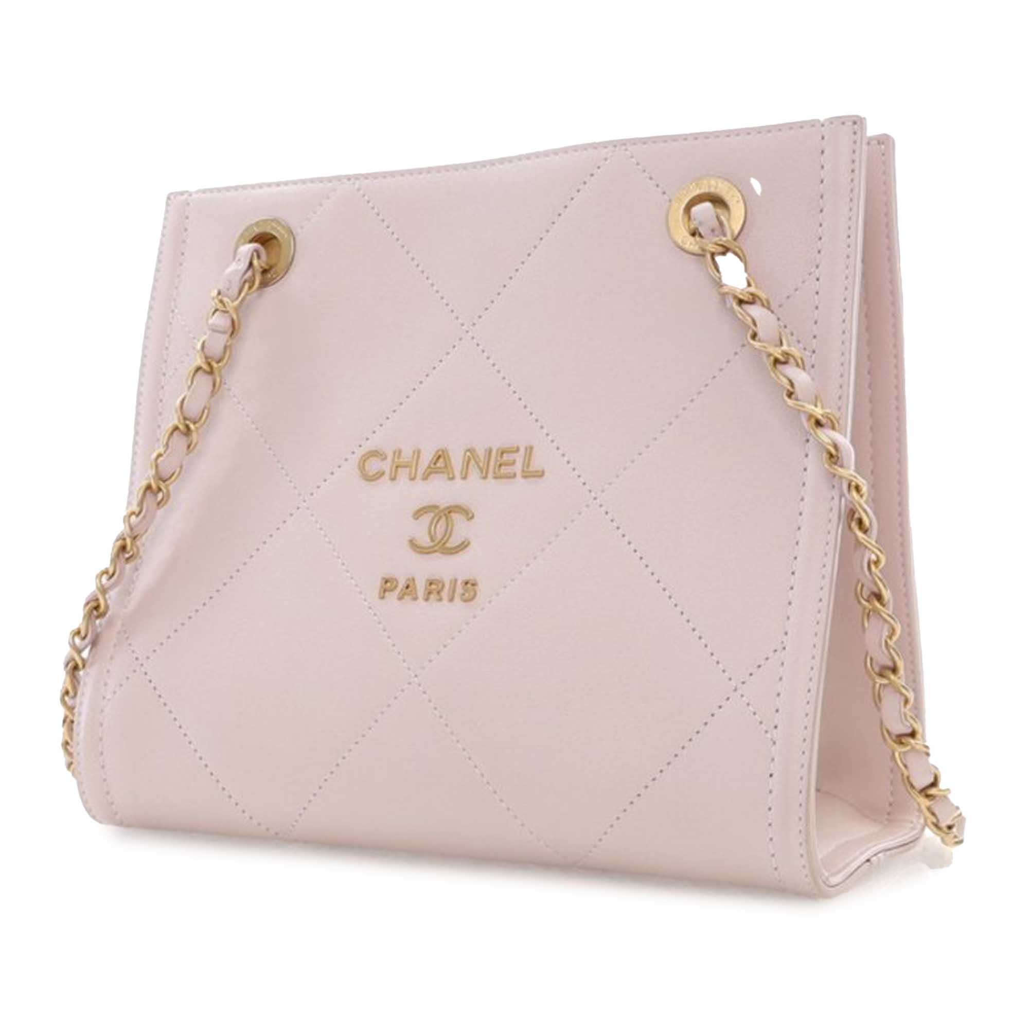 Chanel Mini Lambskin Chain Shopper Tote - image 2