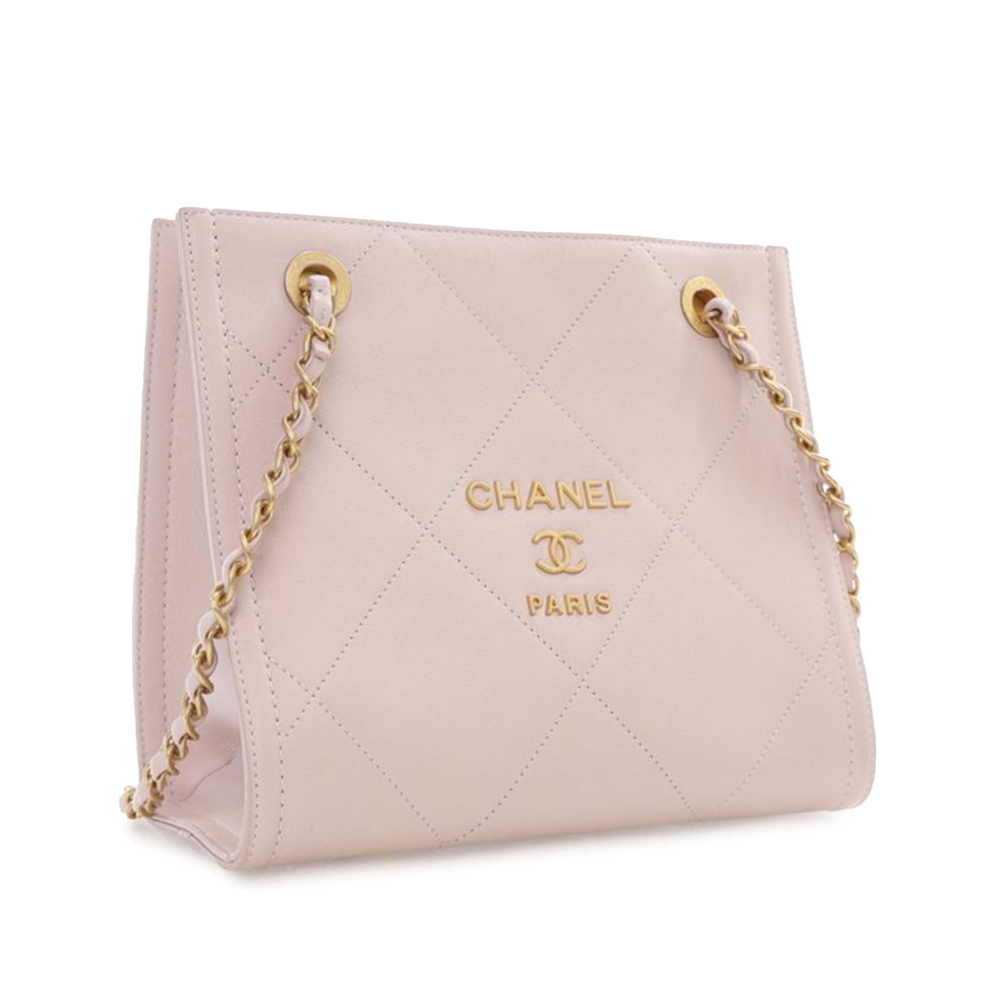 Chanel Mini Lambskin Chain Shopper Tote - image 3
